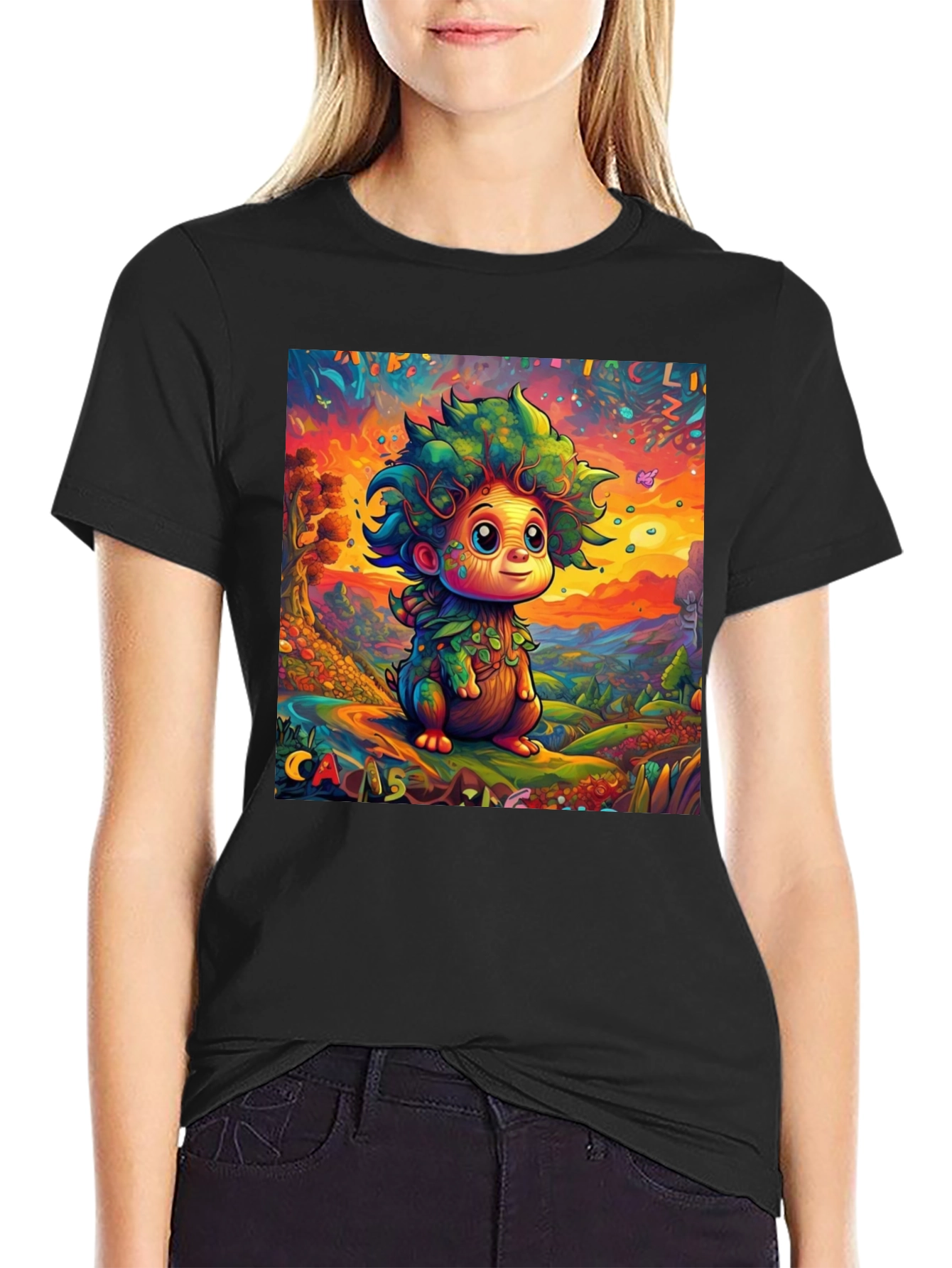 Whimsical Tree Creature Graphic Tee - Unique Design