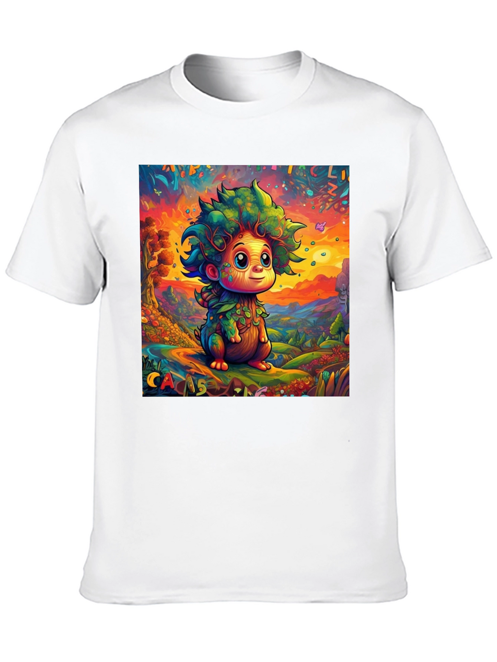 Whimsical Tree Creature Graphic Tee - Unique Design