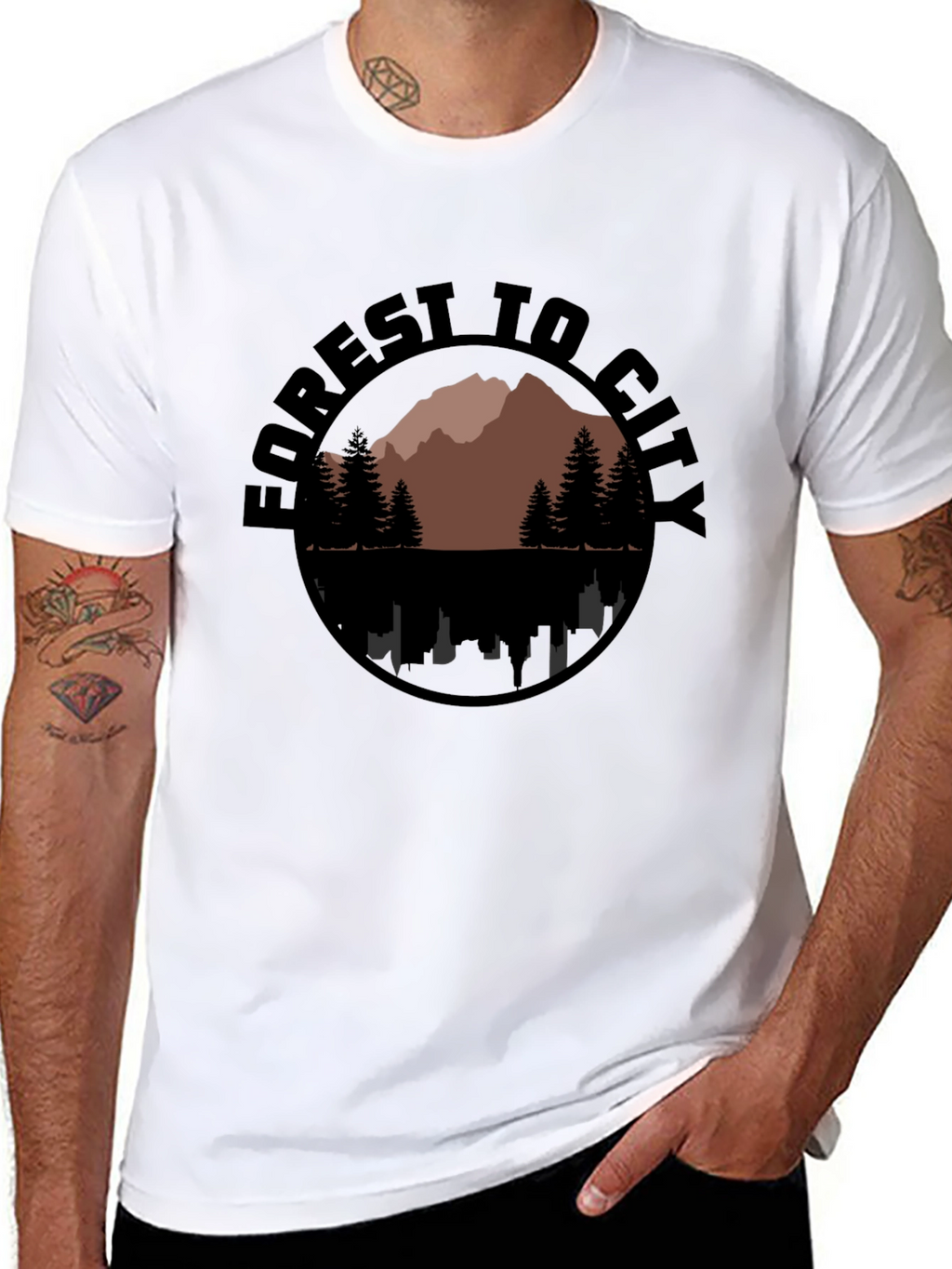 Forest to City Graphic Print Tee