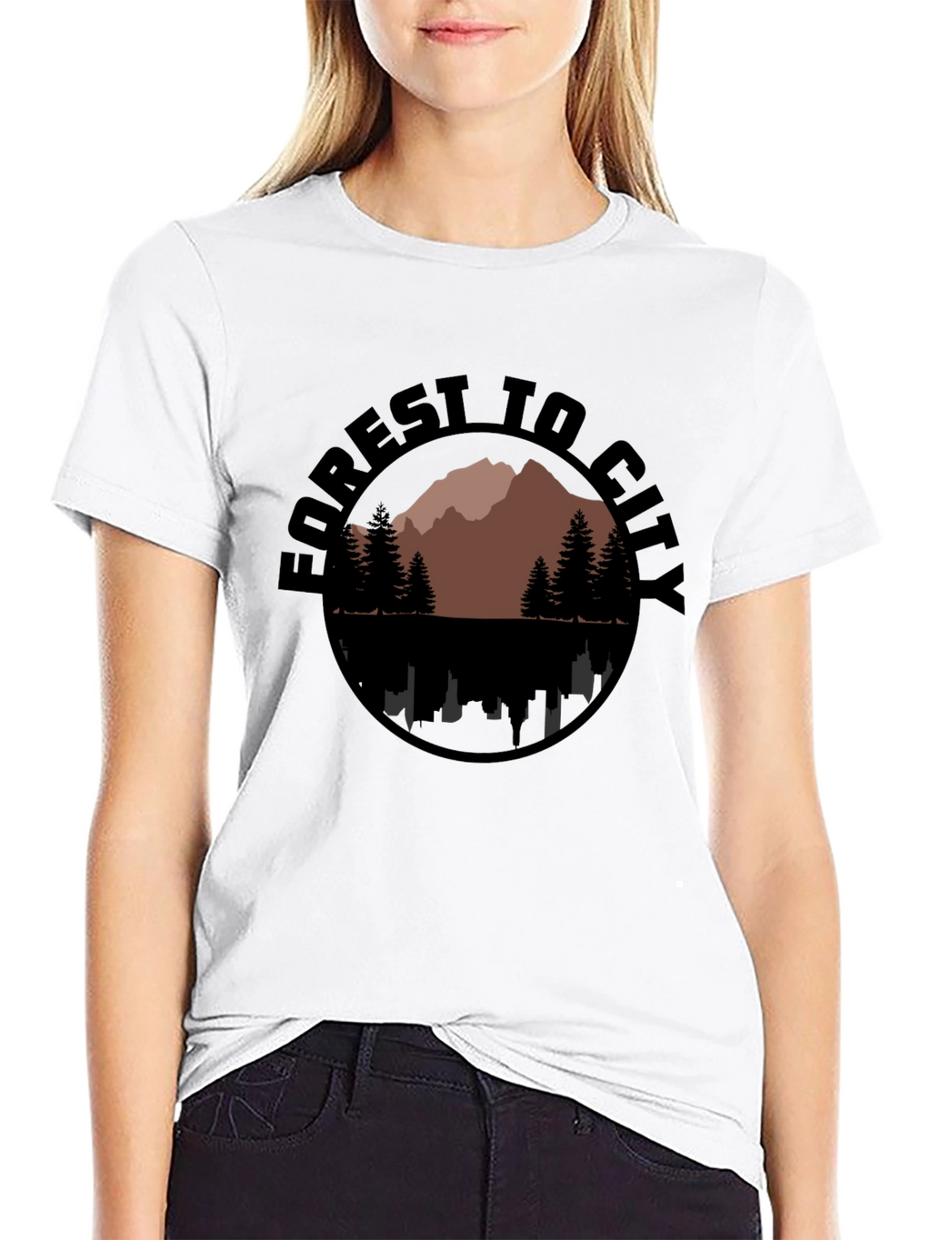 Forest to City Graphic Print Tee