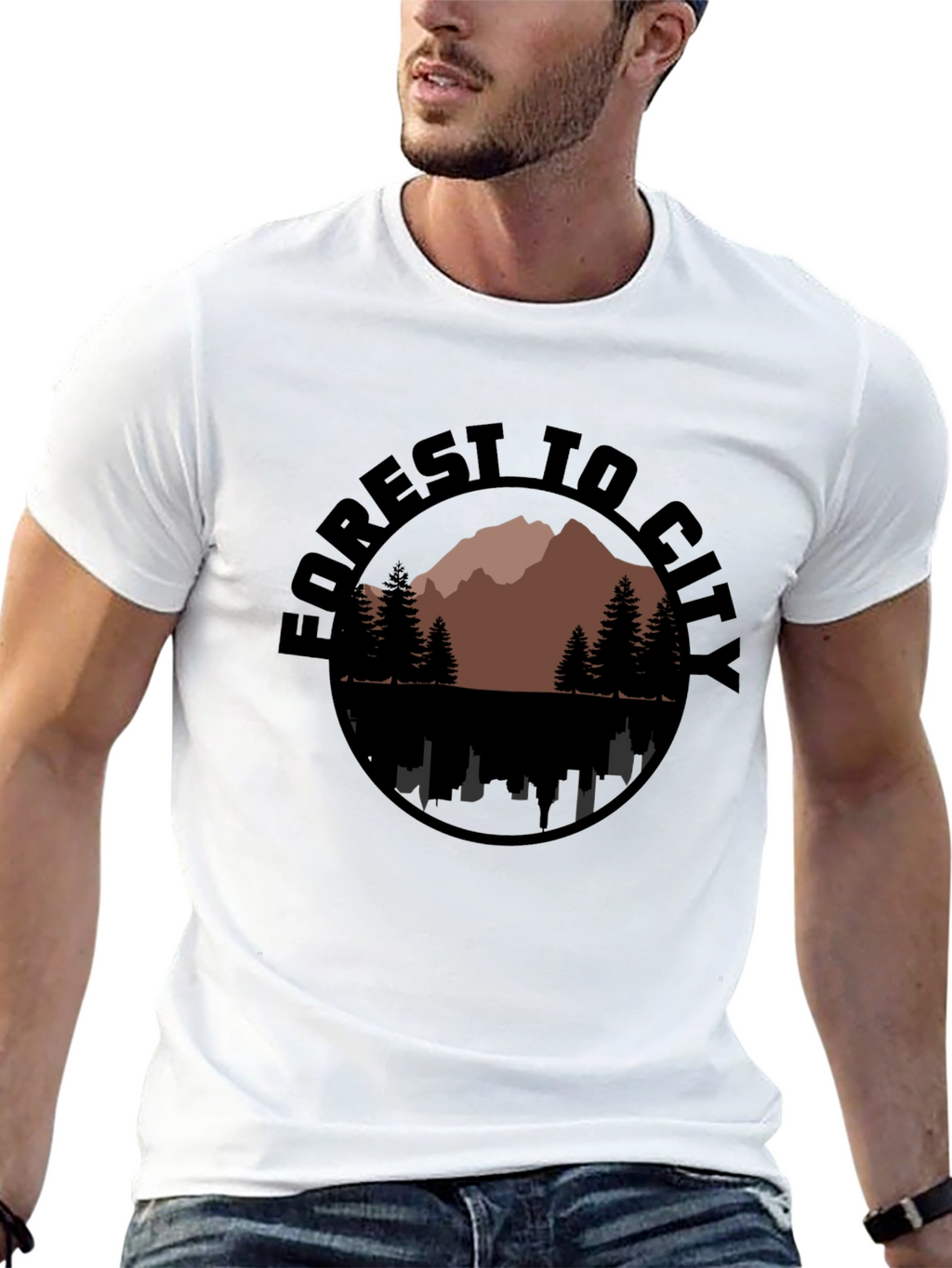 Forest to City Graphic Print Tee