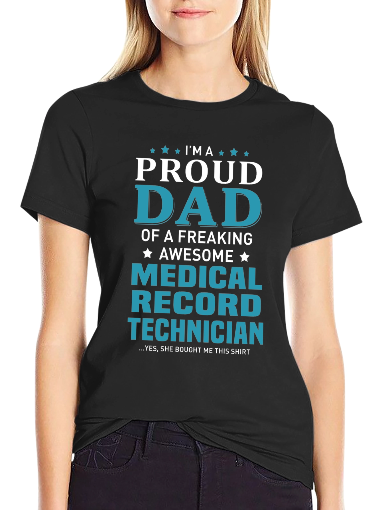 Proud Dad Medical Record Technician Graphic Tee