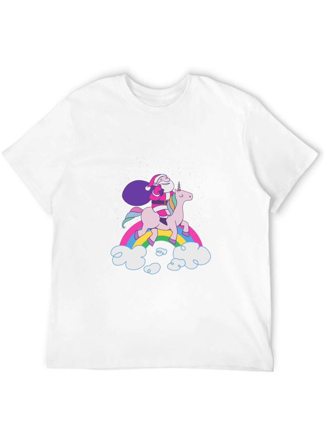 Santa Unicorn Rainbow T-Shirt - Festive & Fun!