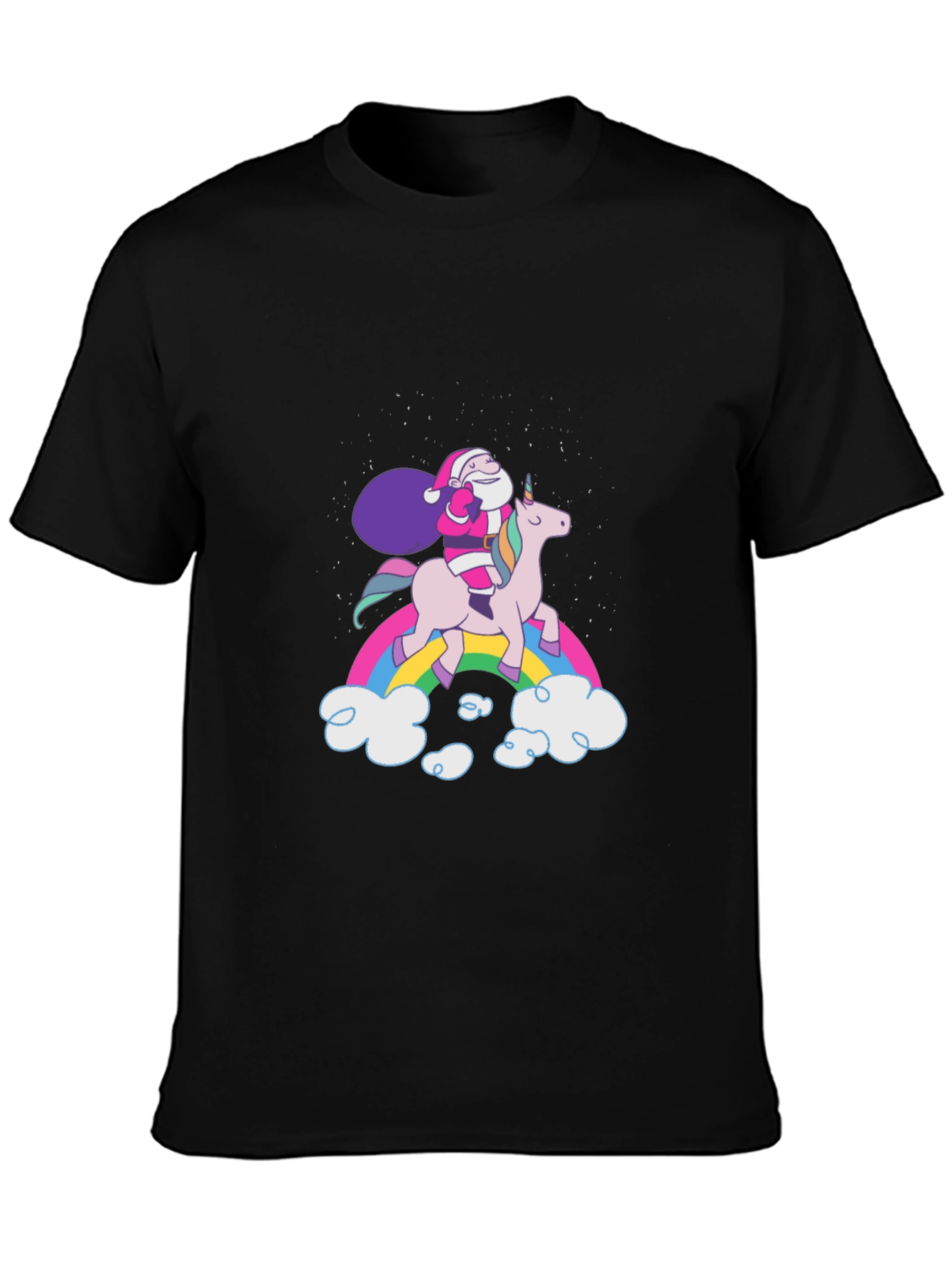 Santa Unicorn Rainbow T-Shirt - Festive & Fun!