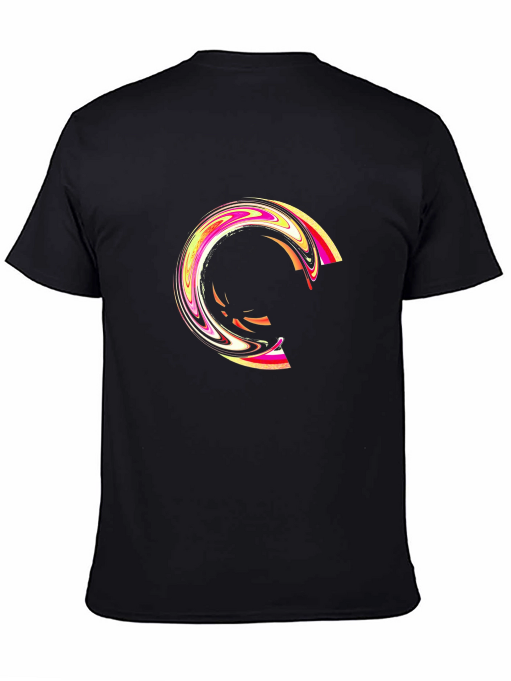 Abstract Swirl Graphic Black T-Shirt