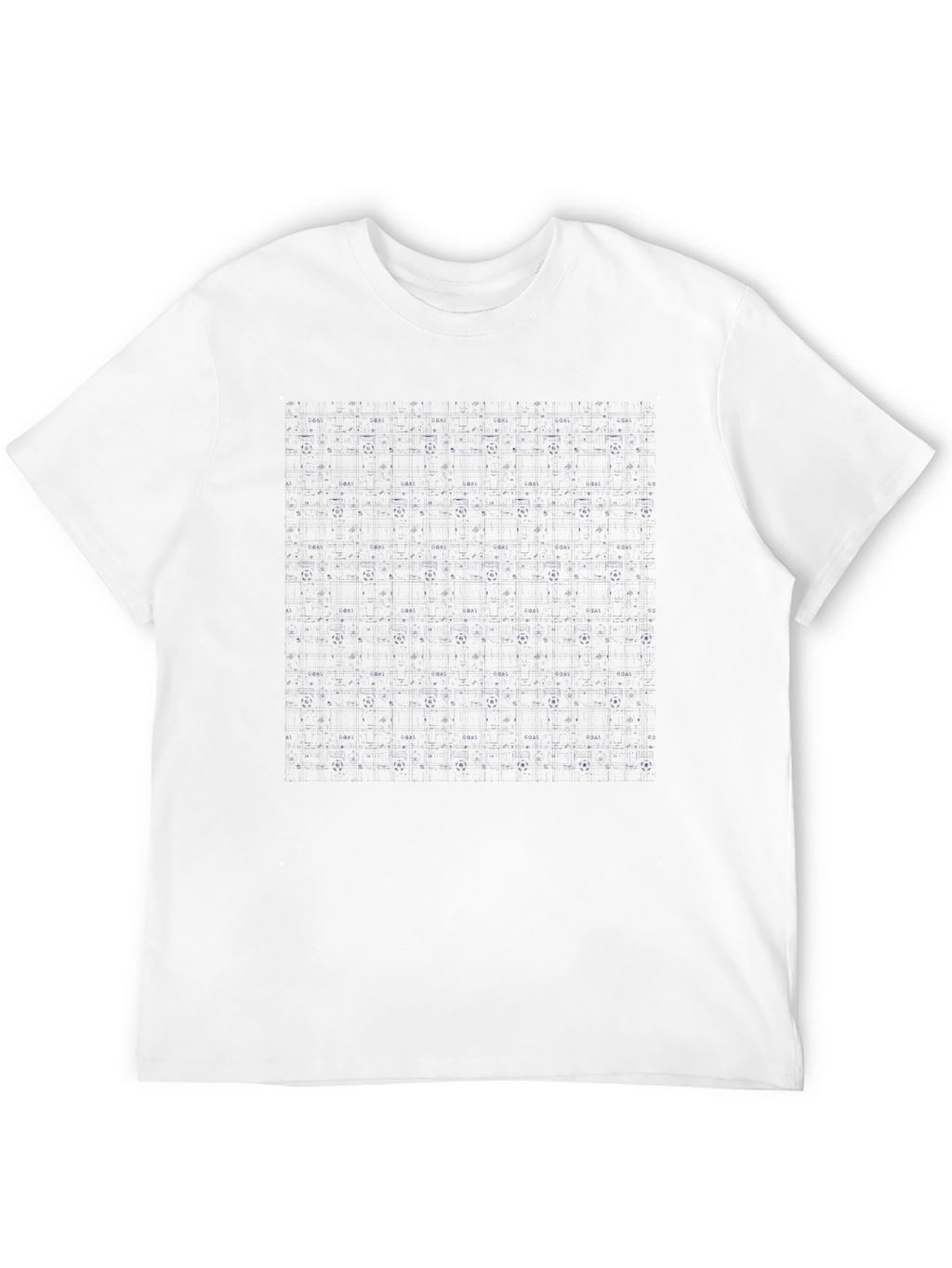 Modern Grid Pattern Black T-Shirt