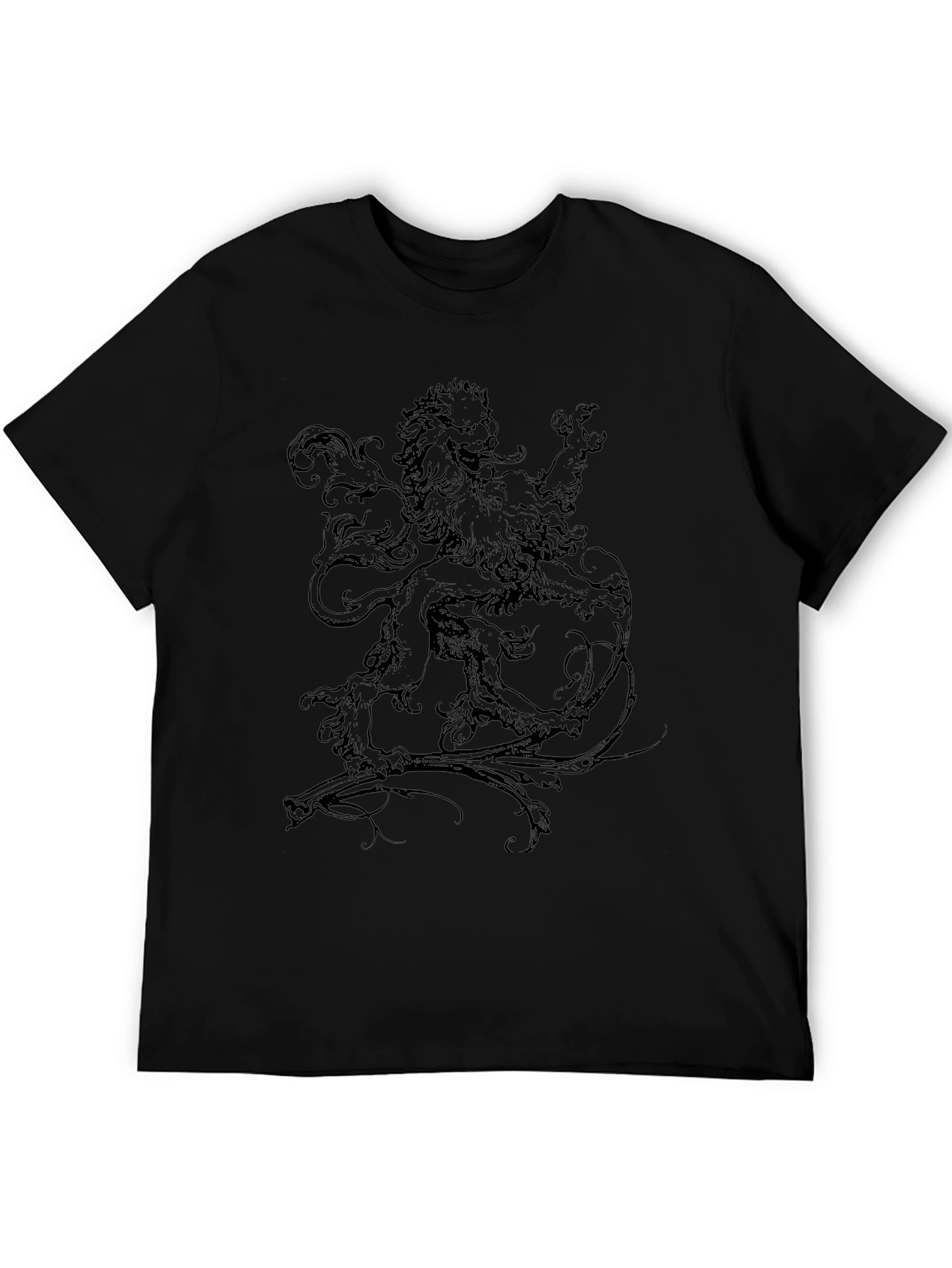 Lion Graphic Black T-Shirt