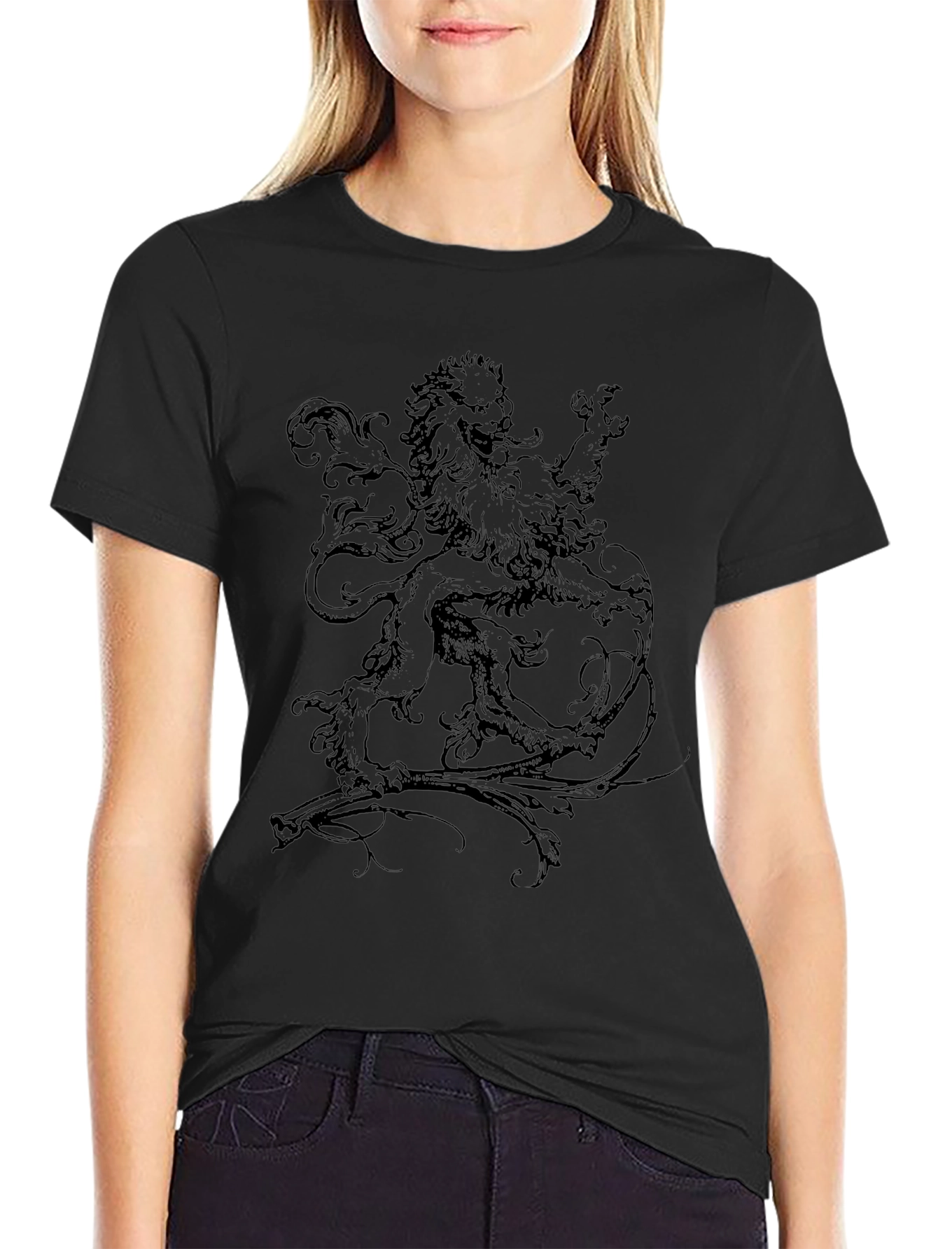 Lion Graphic Black T-Shirt