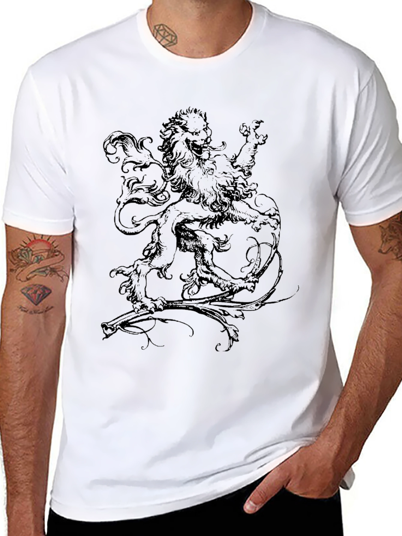 Lion Graphic Black T-Shirt