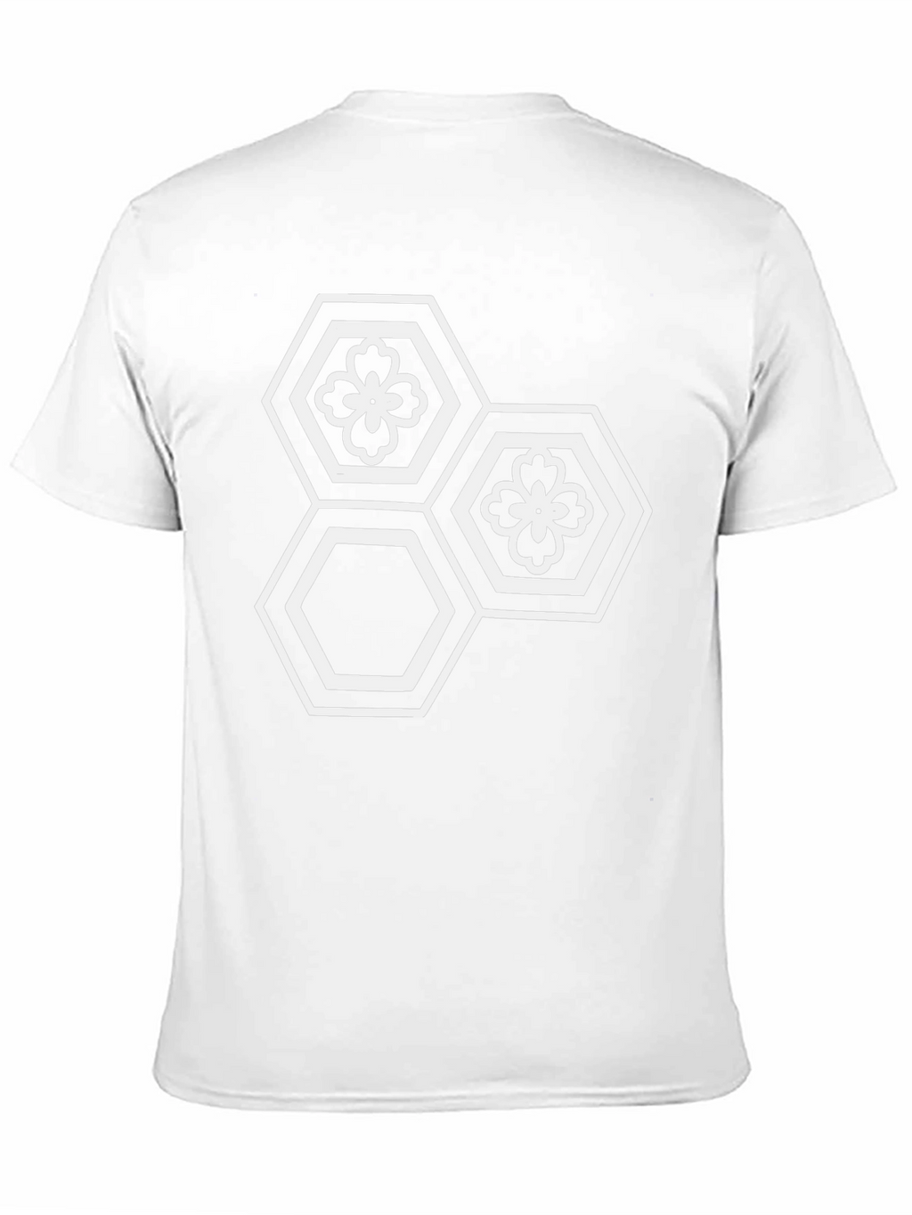 Hexagon Flower Graphic Tee - Modern Geometric Design