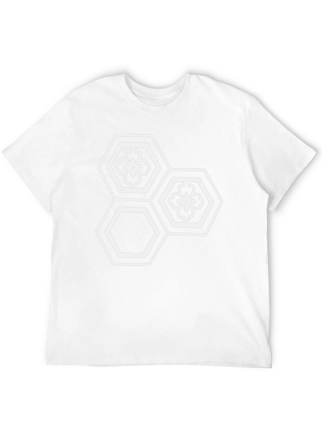 Hexagon Flower Graphic Tee - Modern Geometric Design