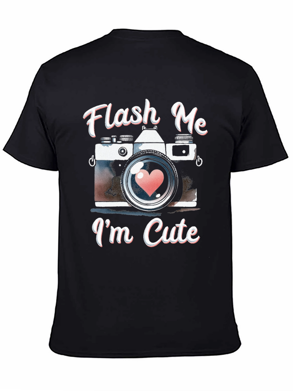 Flash Me Im Cute Camera Graphic T-Shirt