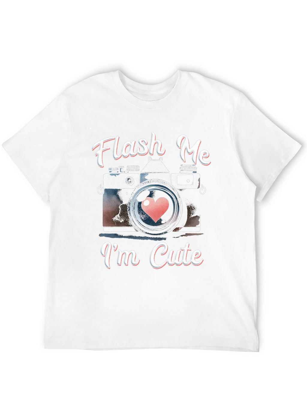 Flash Me Im Cute Camera Graphic T-Shirt