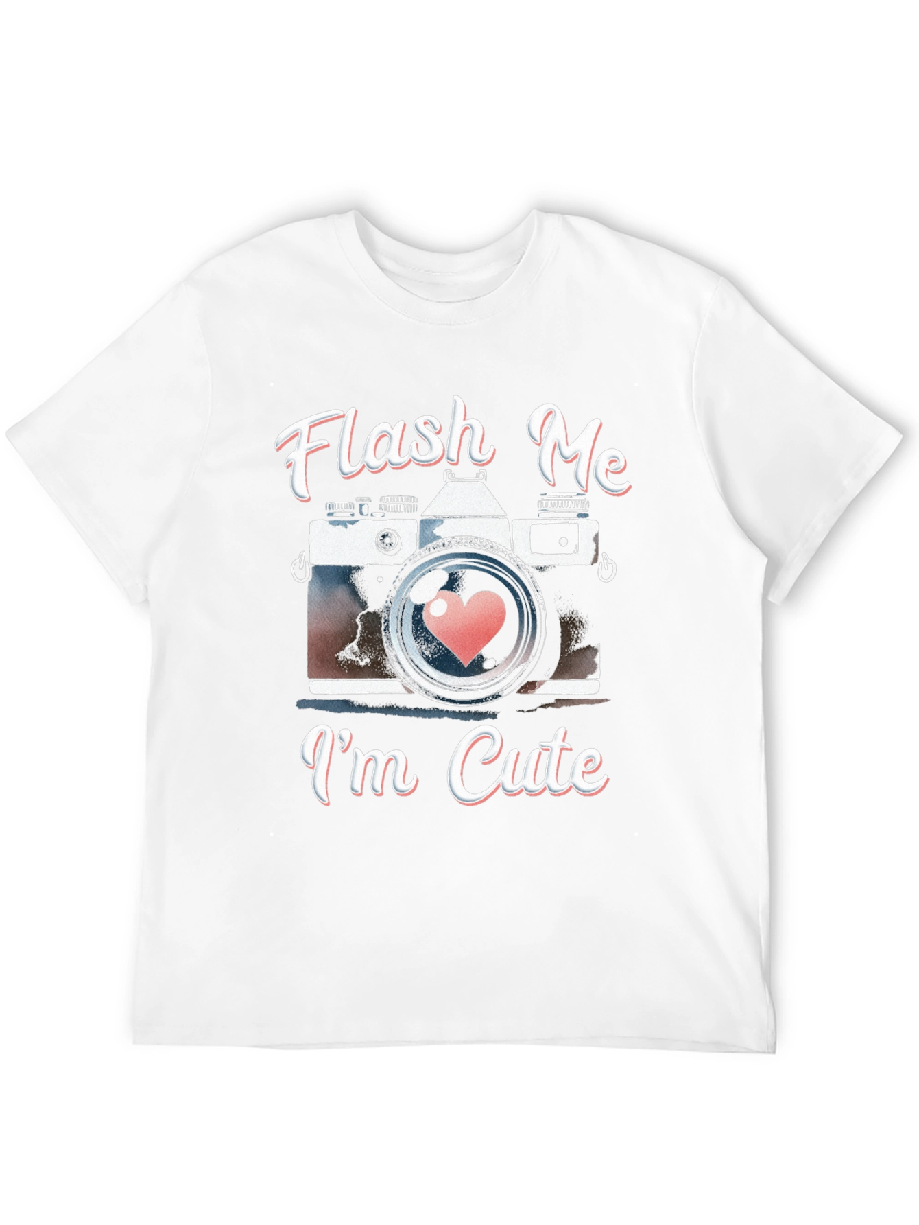 Flash Me Im Cute Camera Graphic T-Shirt