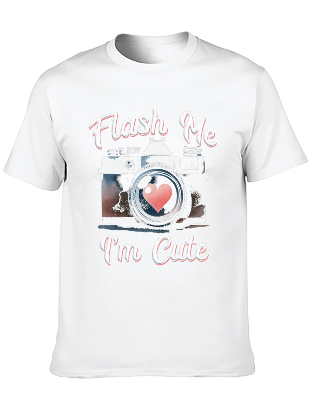 Flash Me Im Cute Camera Graphic T-Shirt