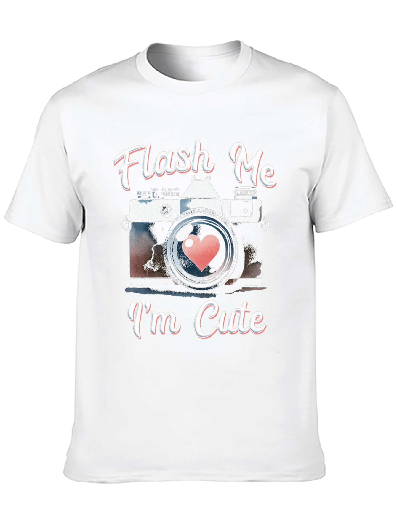 Flash Me Im Cute Camera Graphic T-Shirt