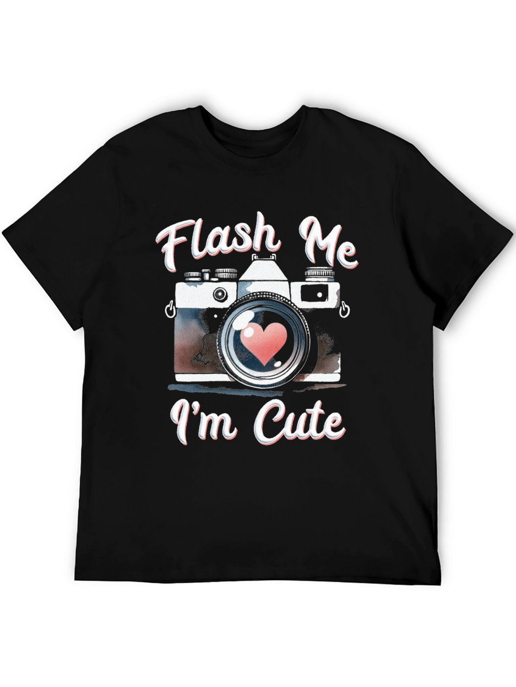 Flash Me Im Cute Camera Graphic T-Shirt