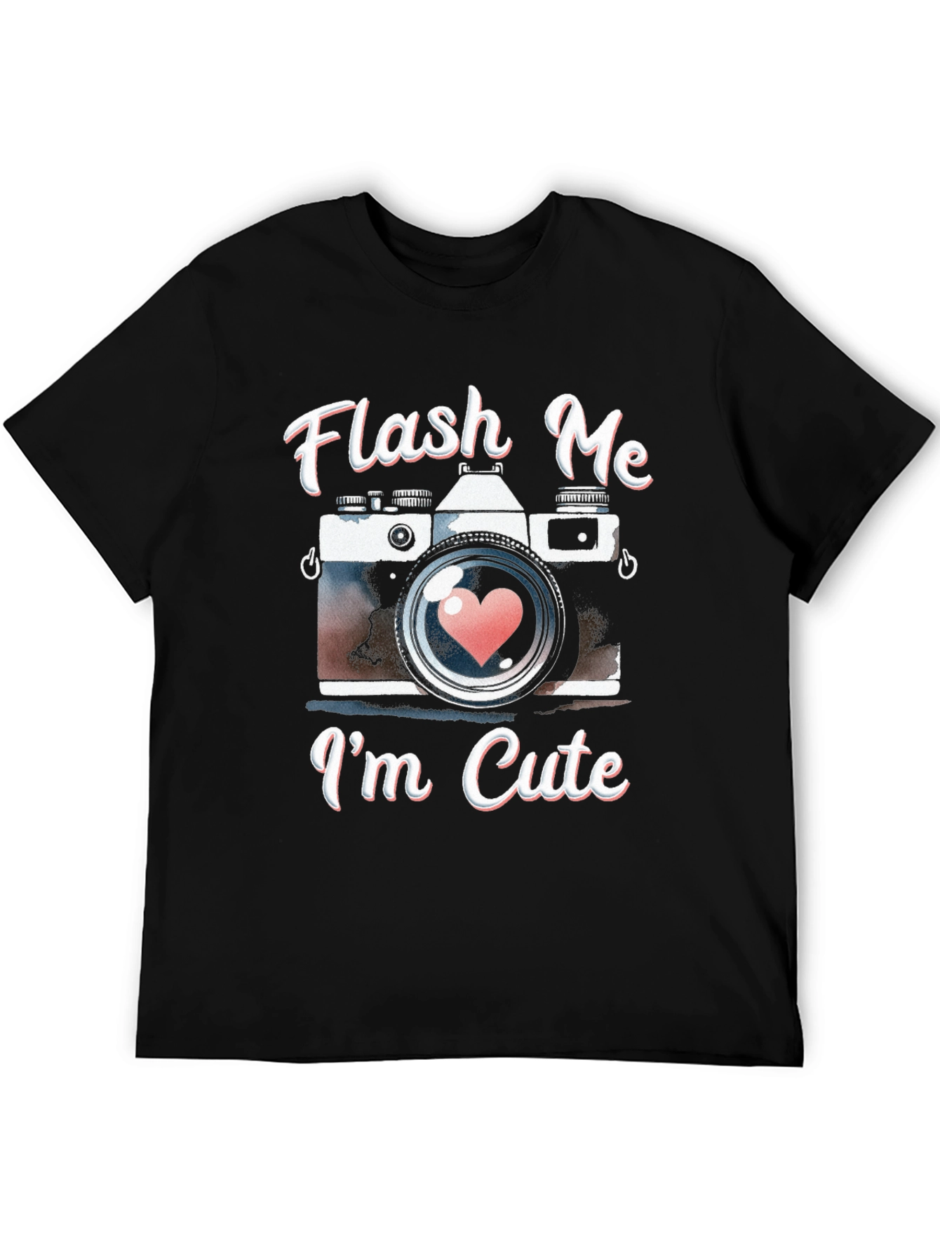 Flash Me Im Cute Camera Graphic T-Shirt