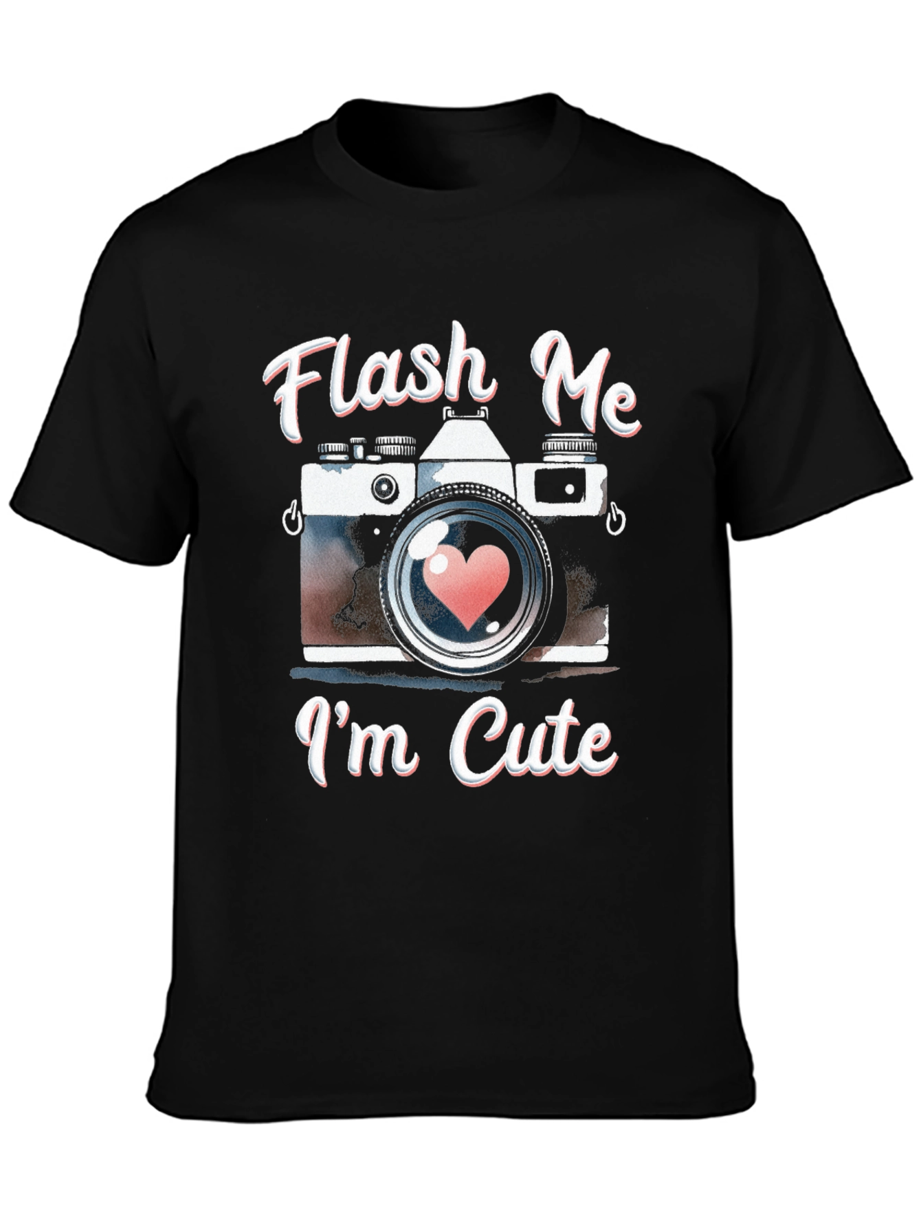 Flash Me Im Cute Camera Graphic T-Shirt
