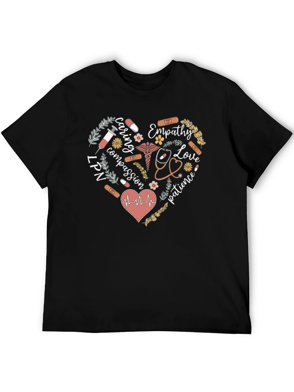 LPN Nurse Heart Graphic Tee