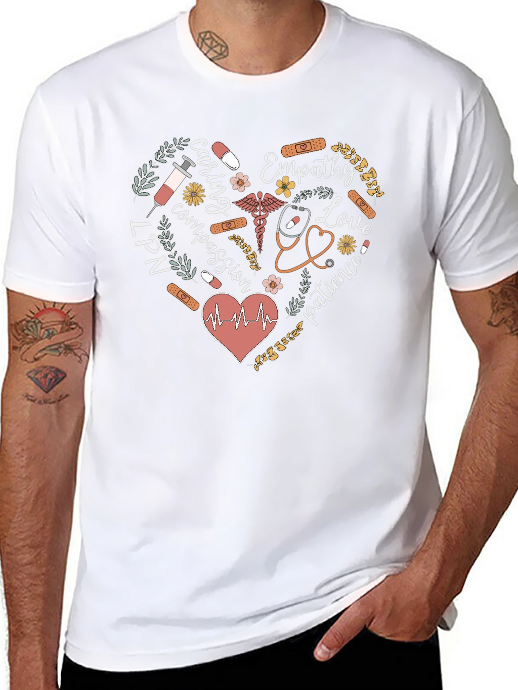 LPN Nurse Heart Graphic Tee
