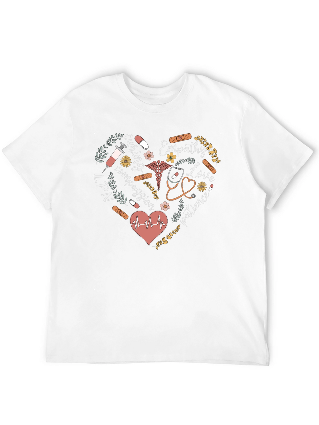 LPN Nurse Heart Graphic Tee