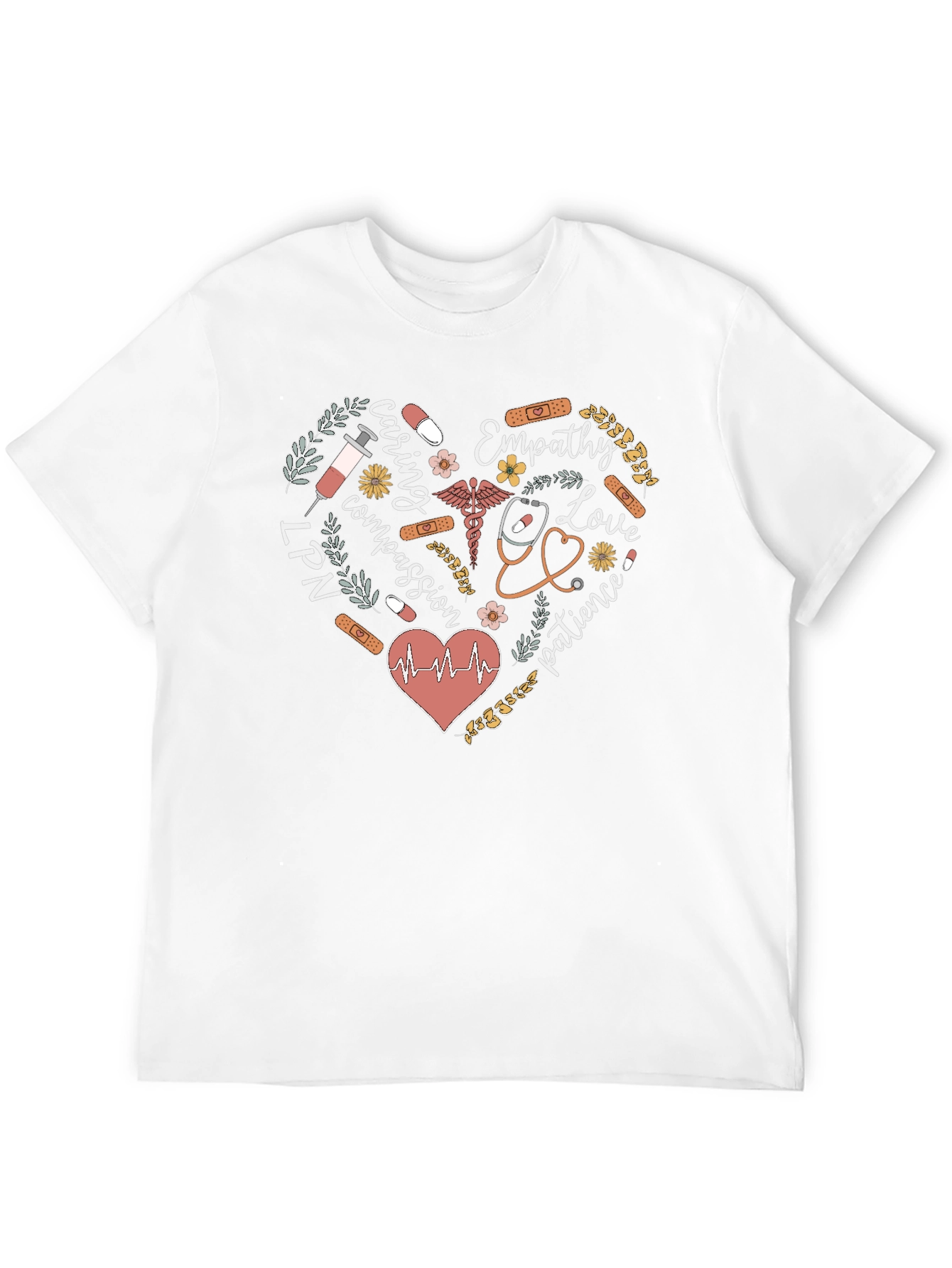 LPN Nurse Heart Graphic Tee