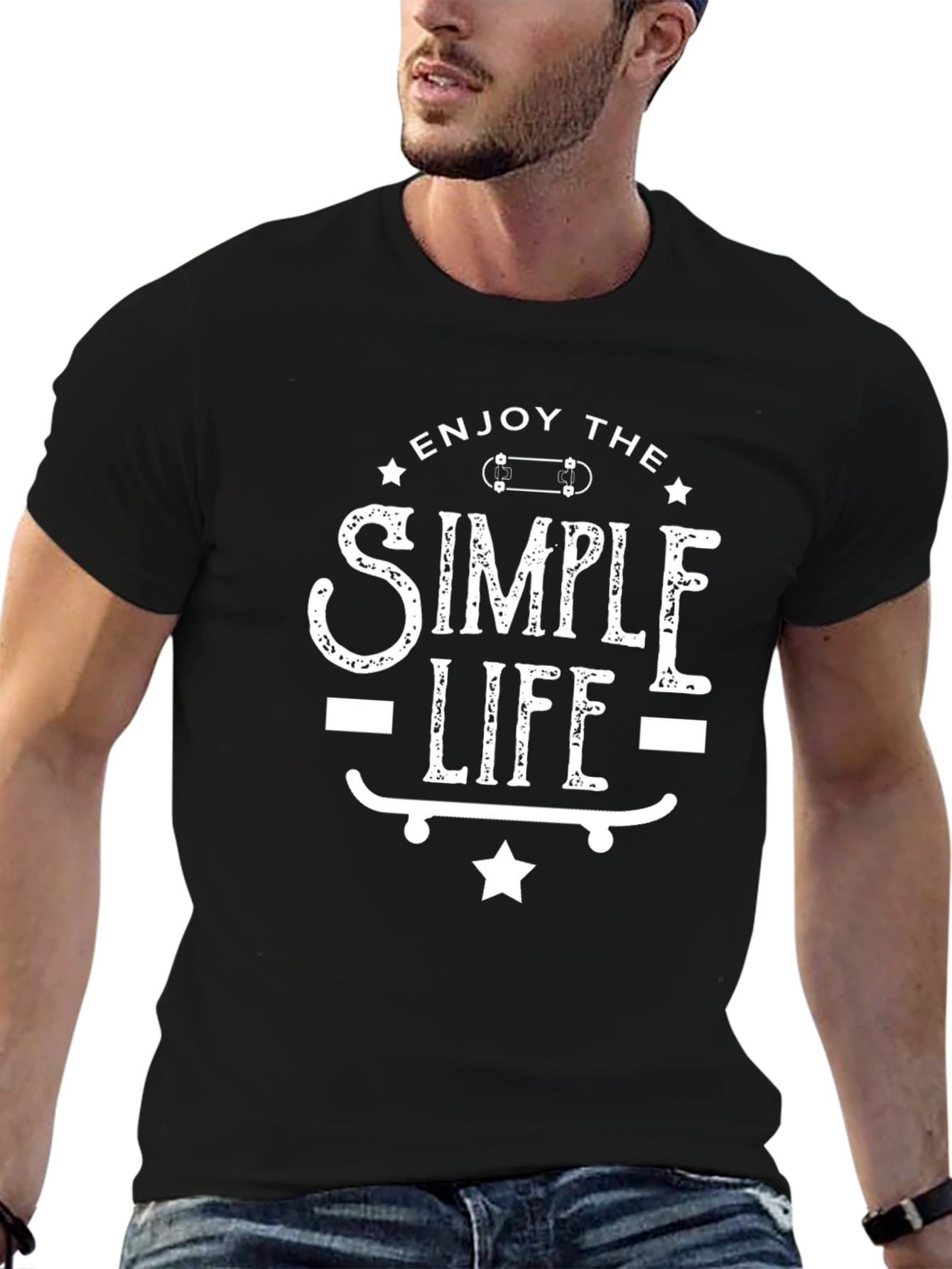 Simple Life Skateboard T-Shirt - Black