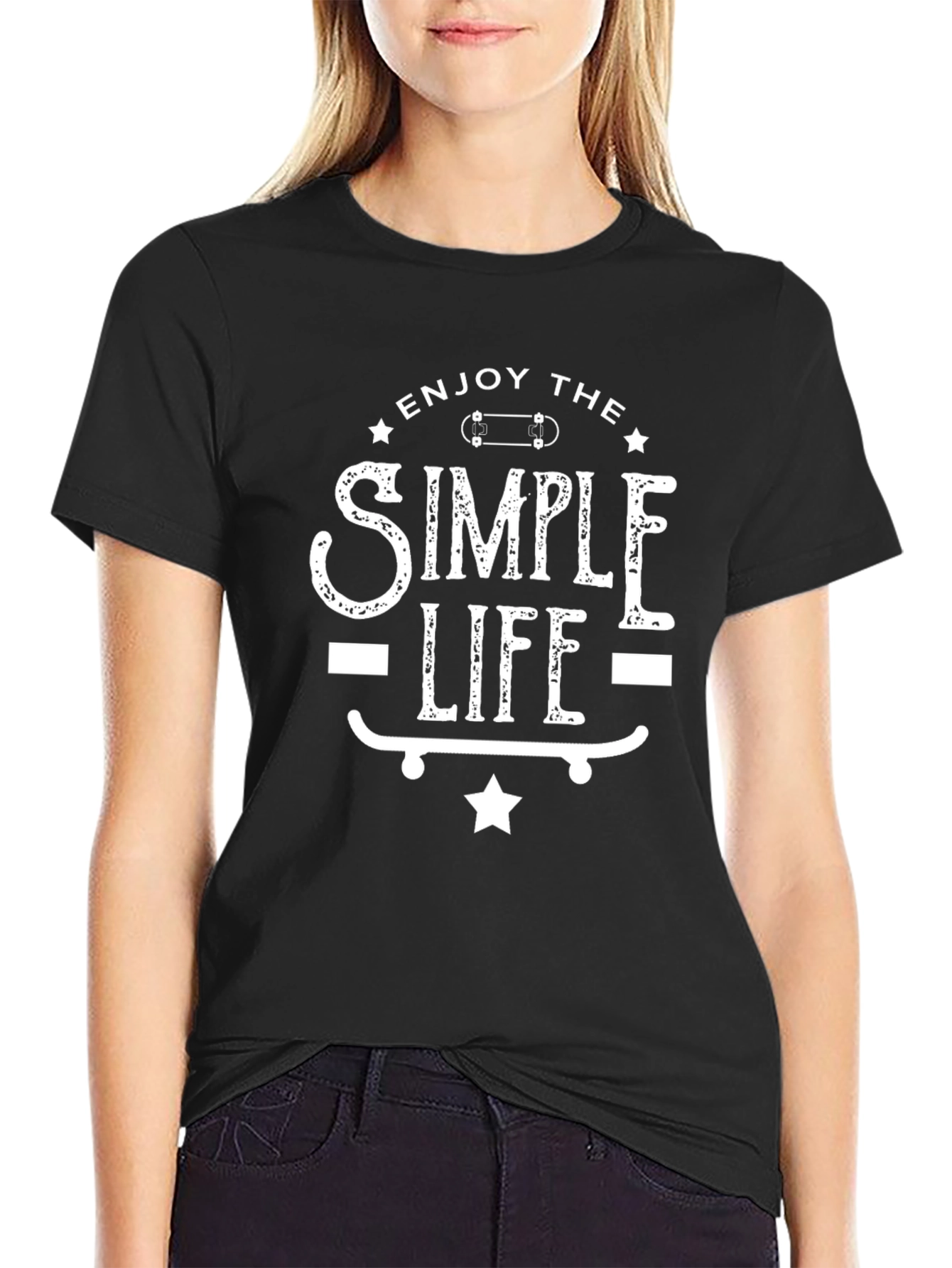 Simple Life Skateboard T-Shirt - Black