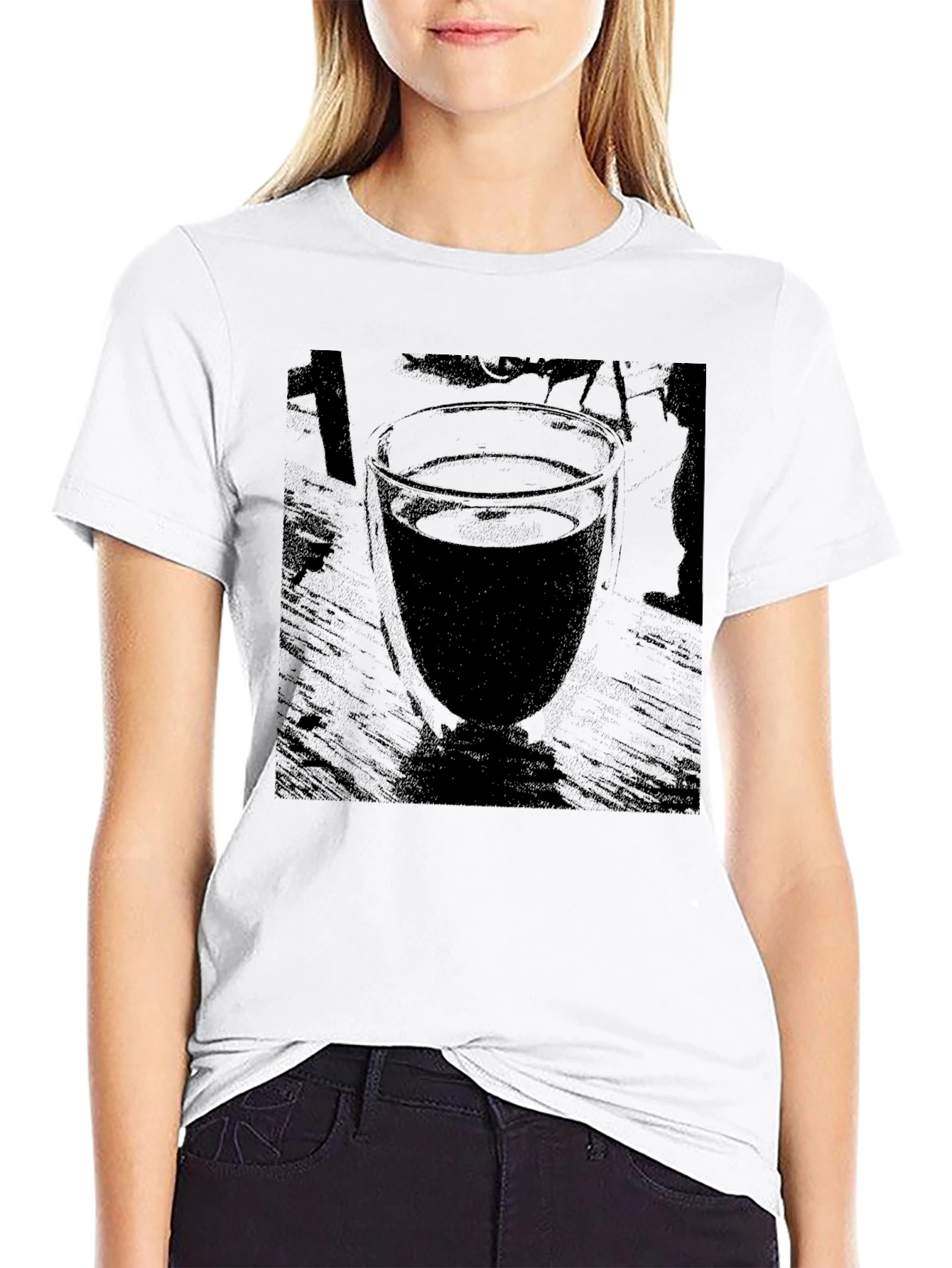 Abstract Drink in Glass Graphic Tee