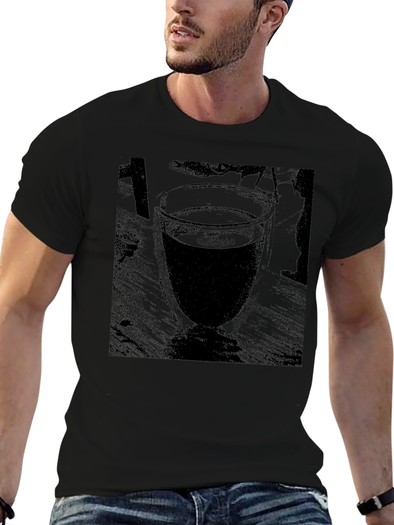 Abstract Drink in Glass Graphic Tee