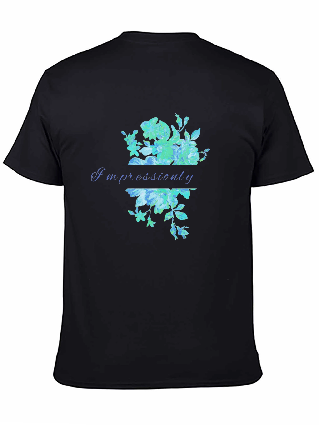 Impressiounly Floral Graphic Black T-Shirt