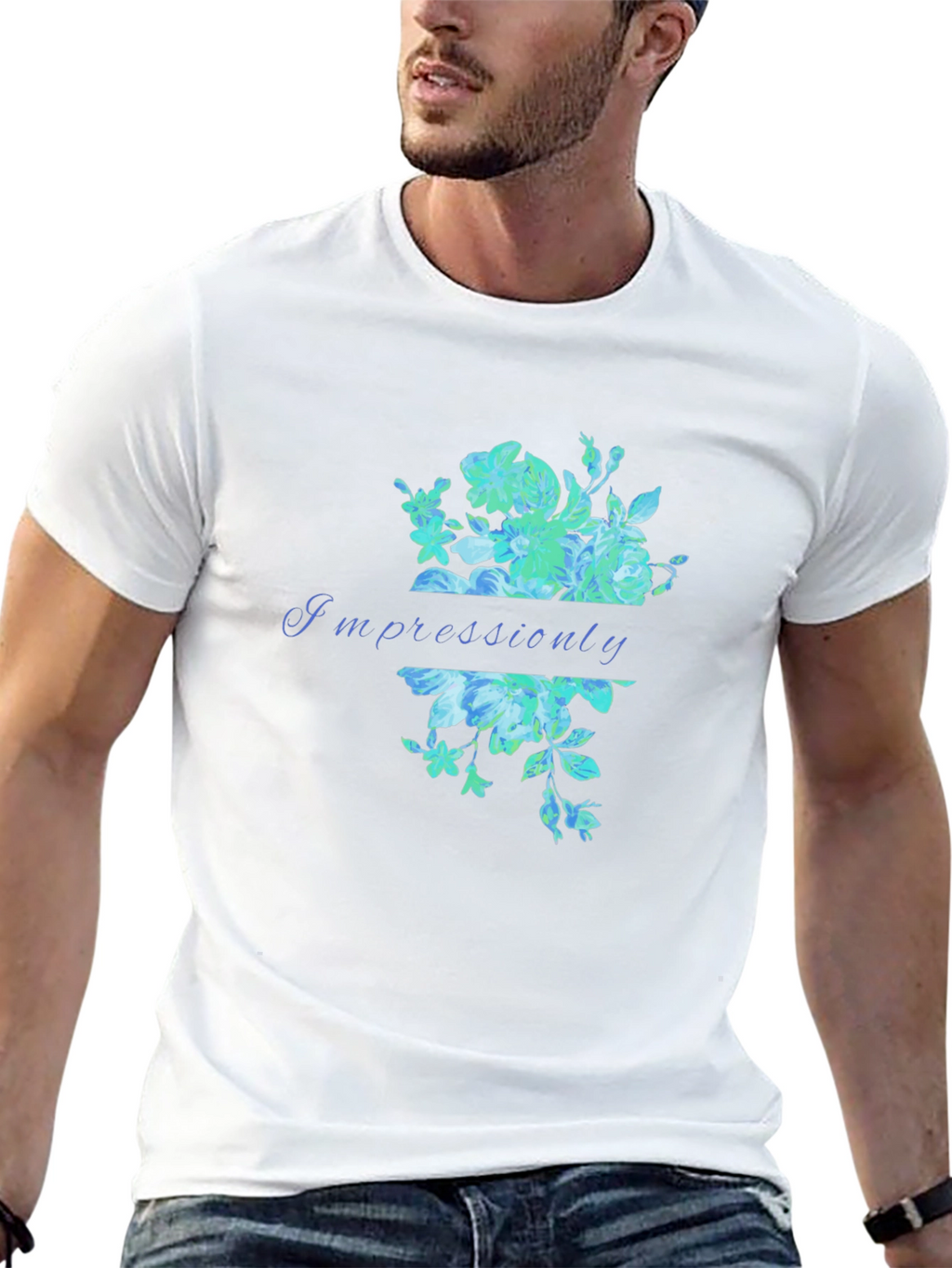 Impressiounly Floral Graphic Black T-Shirt