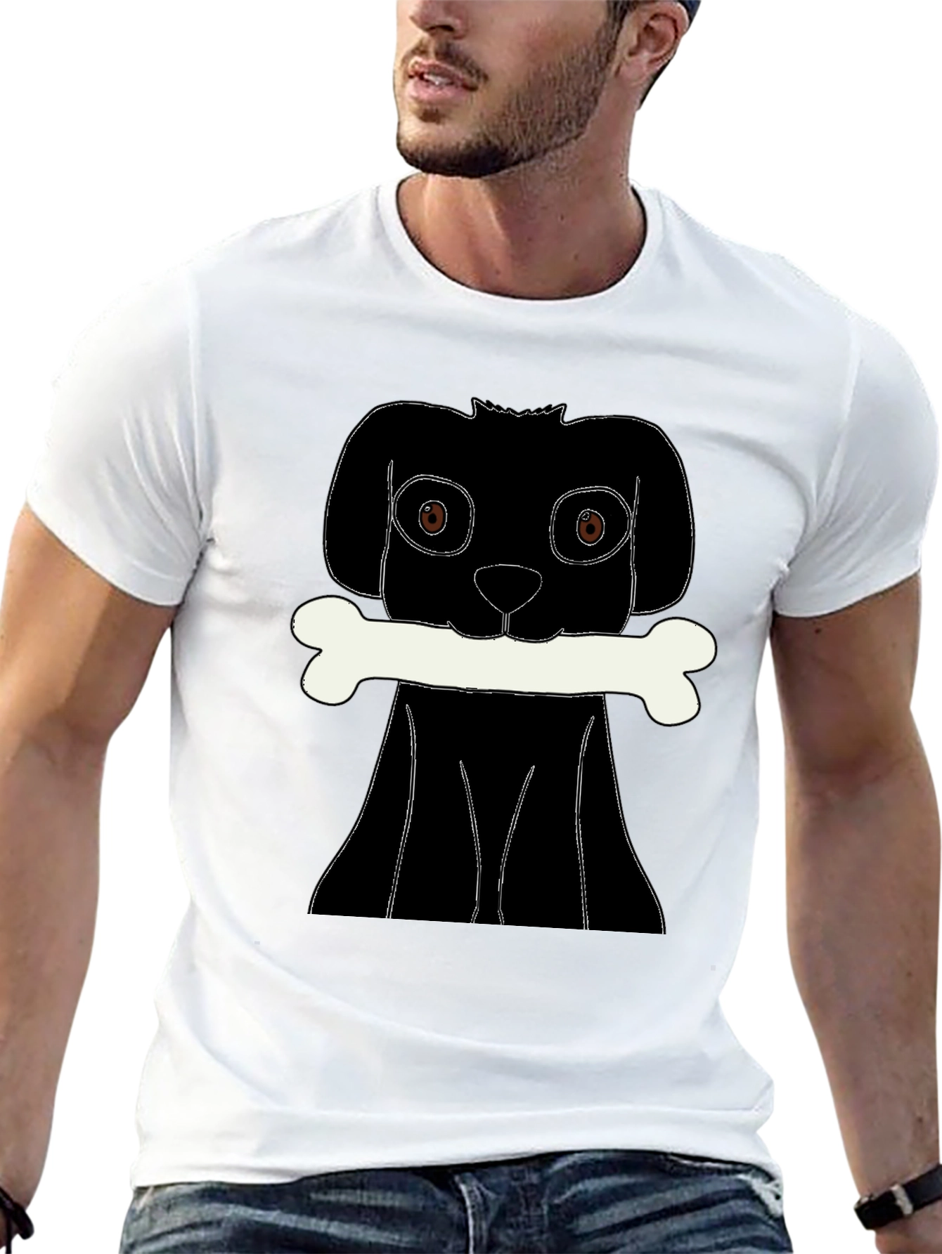Dog Bone T-Shirt - Black Graphic Tee