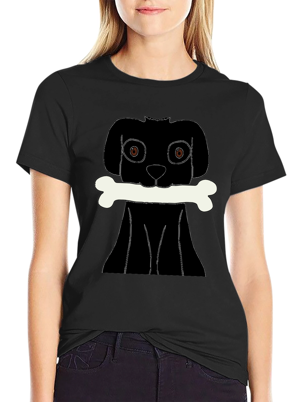 Dog Bone T-Shirt - Black Graphic Tee