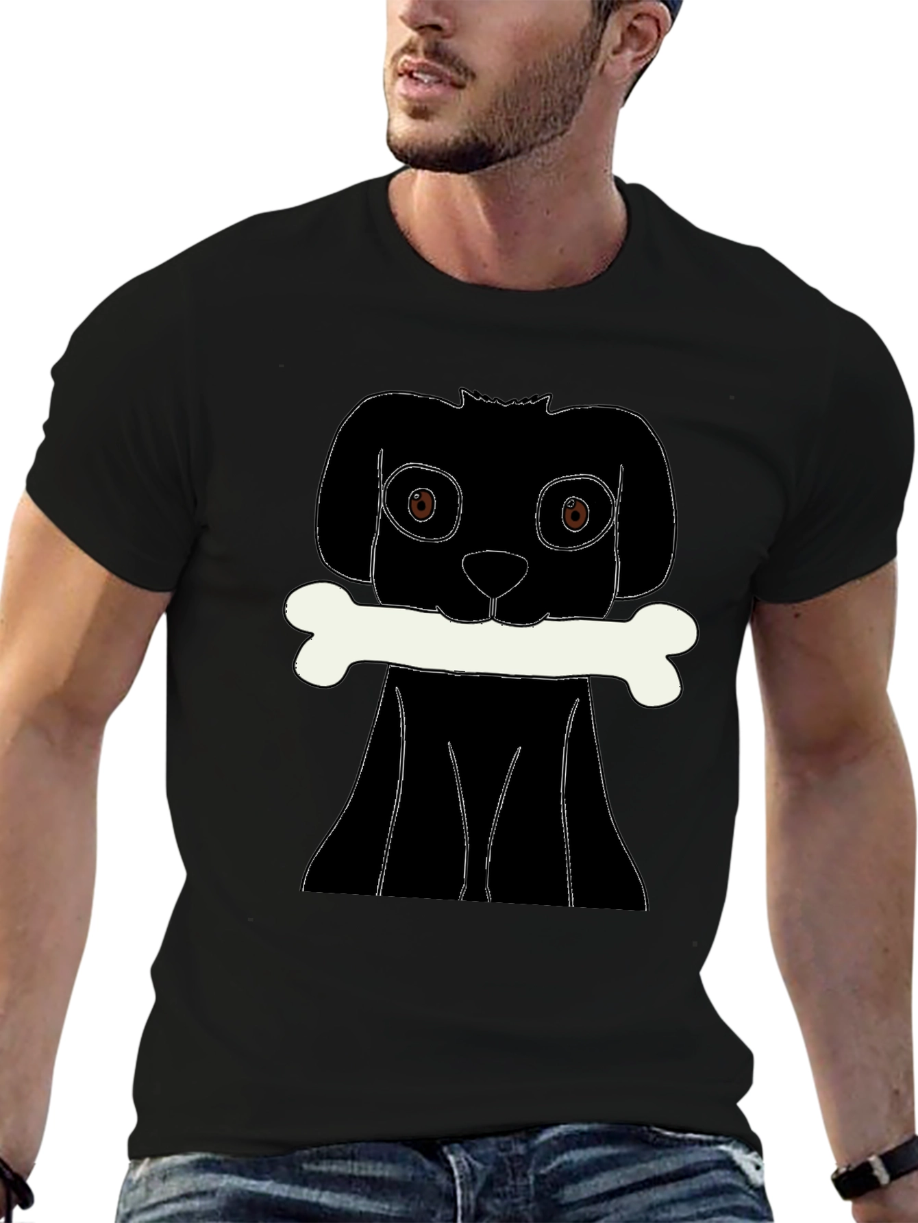 Dog Bone T-Shirt - Black Graphic Tee