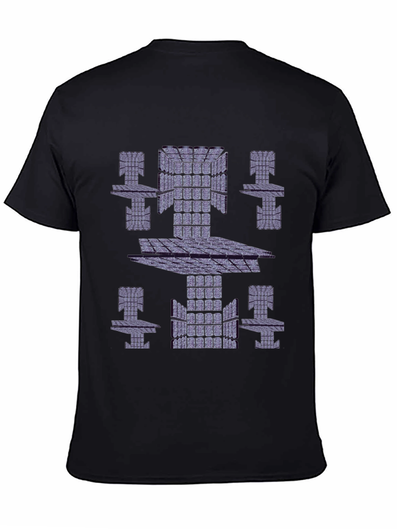 Abstract Geometric Print Black T-Shirt
