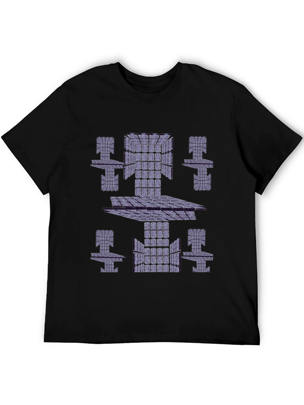 Abstract Geometric Print Black T-Shirt