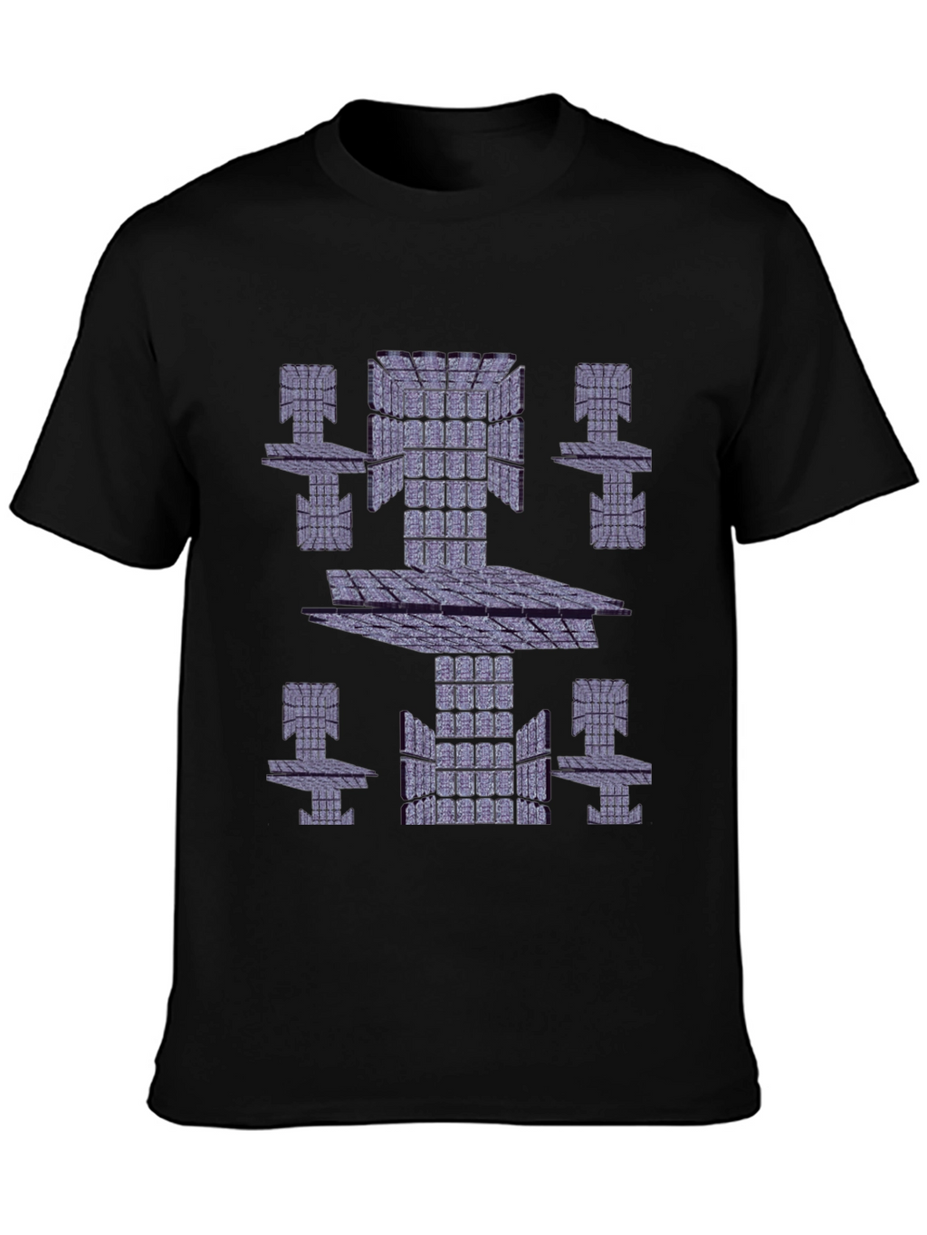 Abstract Geometric Print Black T-Shirt