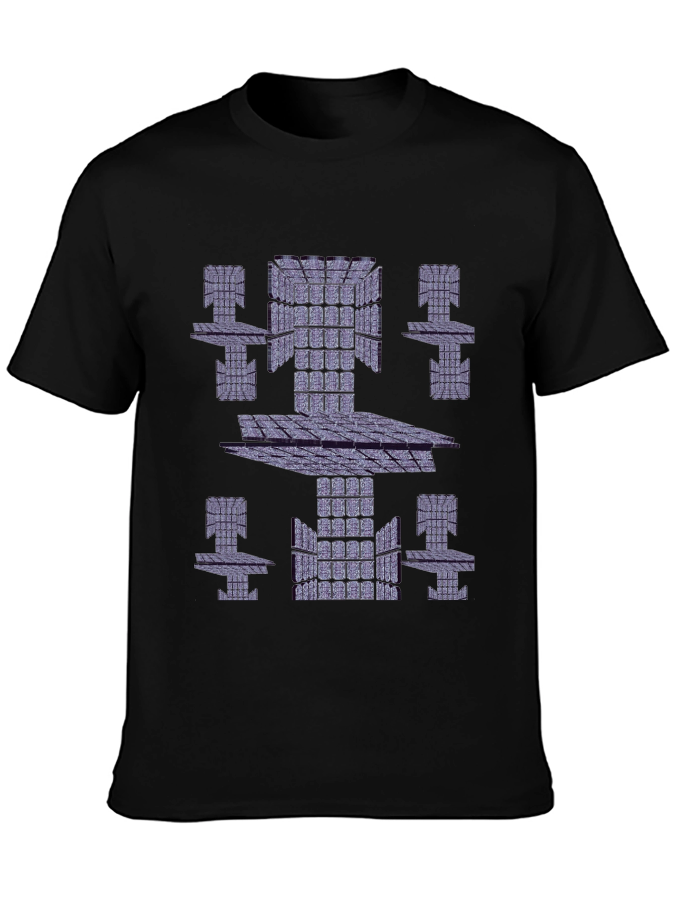 Abstract Geometric Print Black T-Shirt