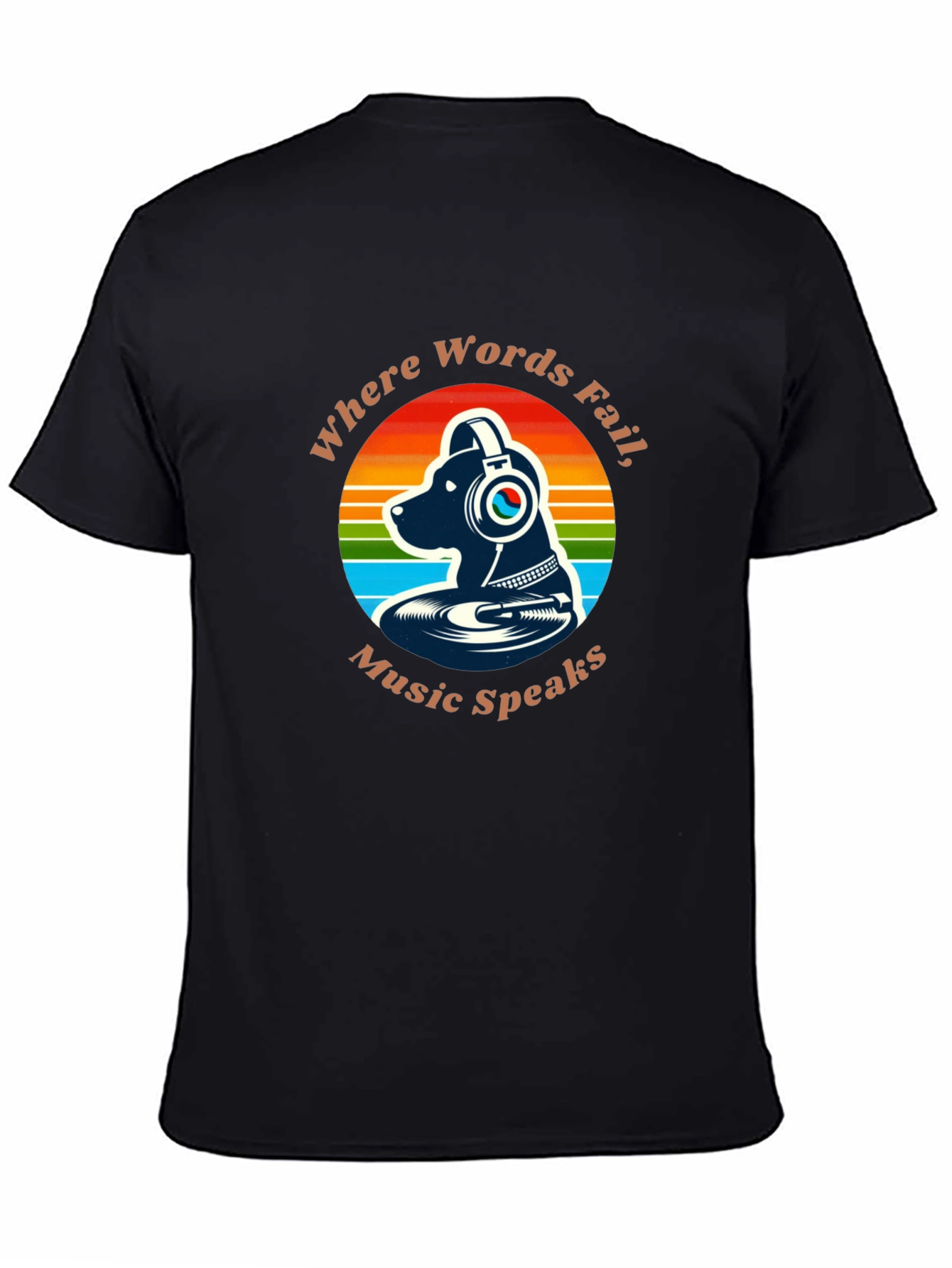 Dog Music Lover T-Shirt - Where Words Fail Music Speaks