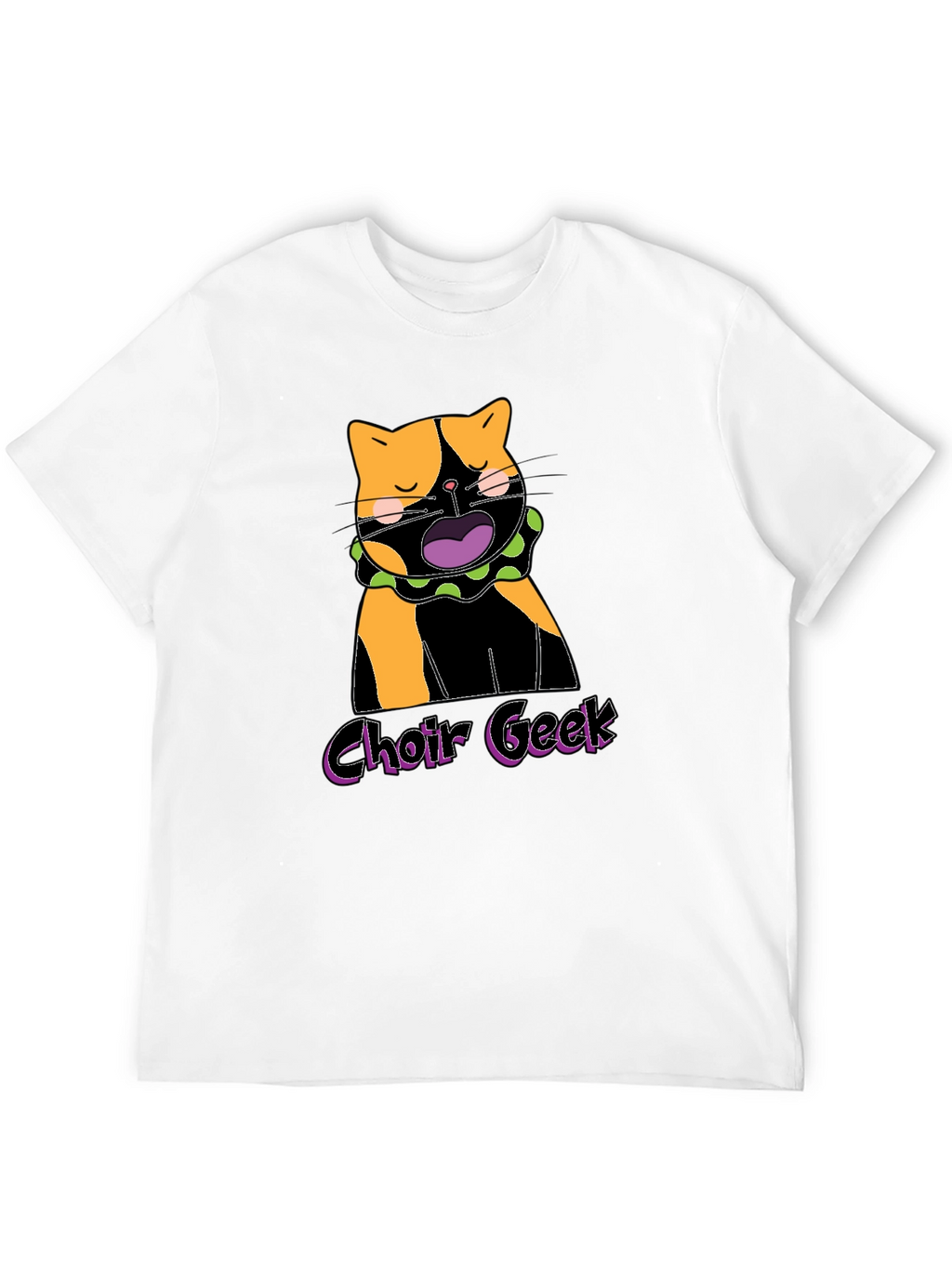 Choir Geek Cat Graphic Tee - Black Cotton T-Shirt