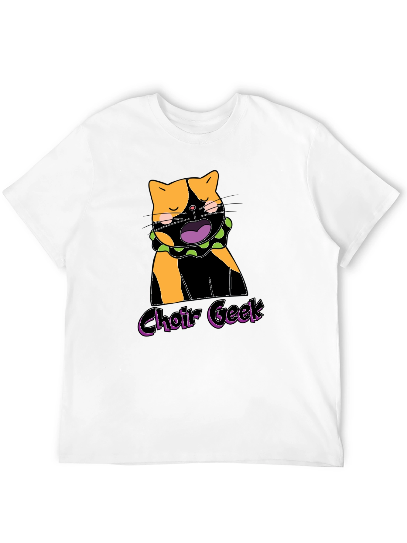 Choir Geek Cat Graphic Tee - Black Cotton T-Shirt