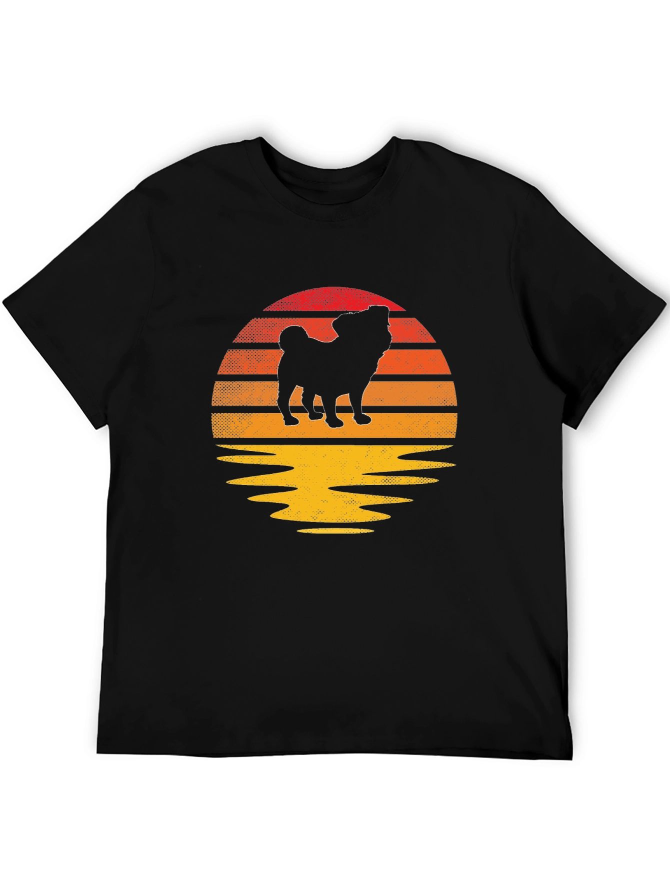 Pug Sunset Graphic Tee - Retro Dog Lover Shirt