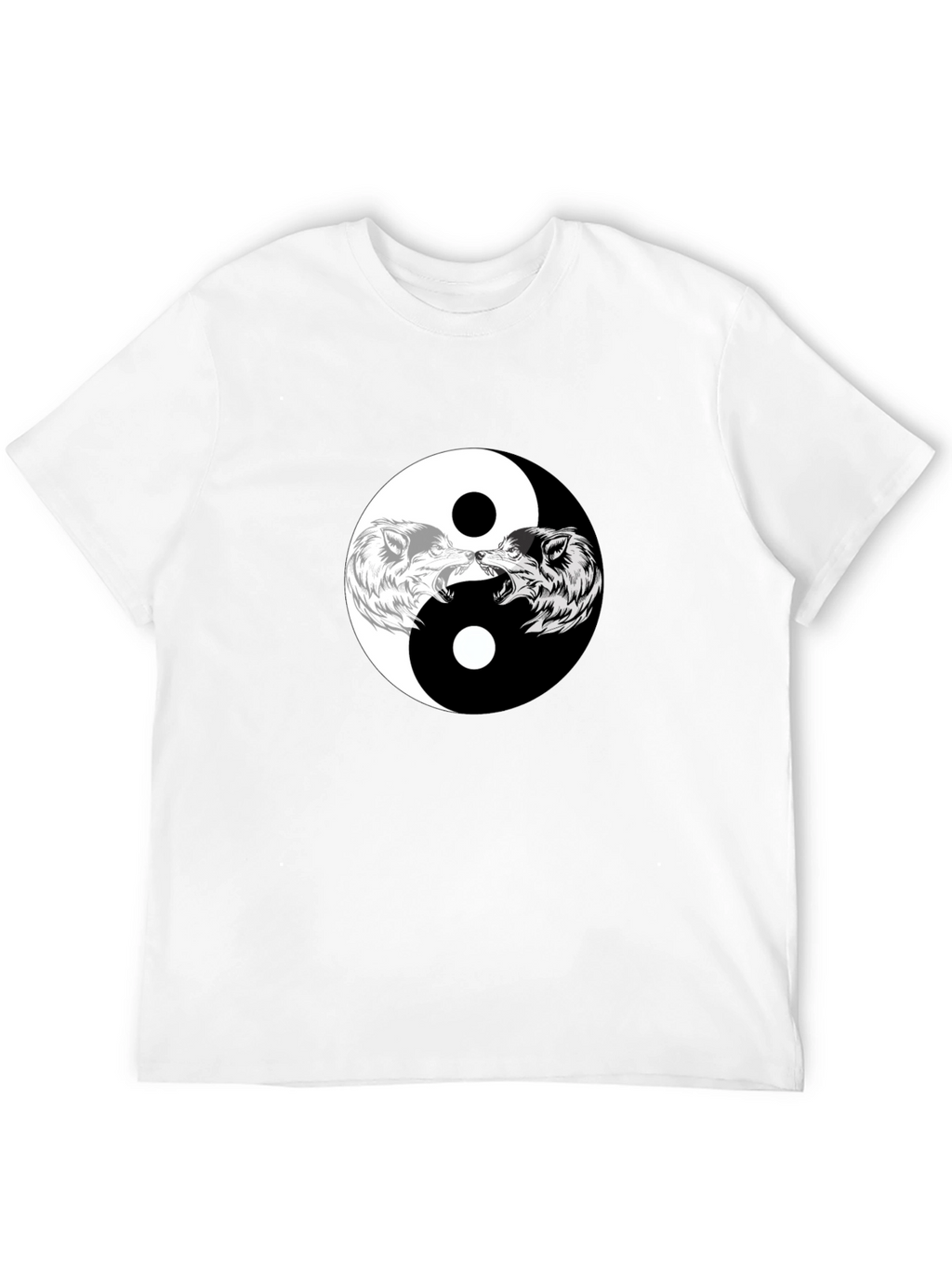 Yin Yang Wolves Graphic Tee - Black