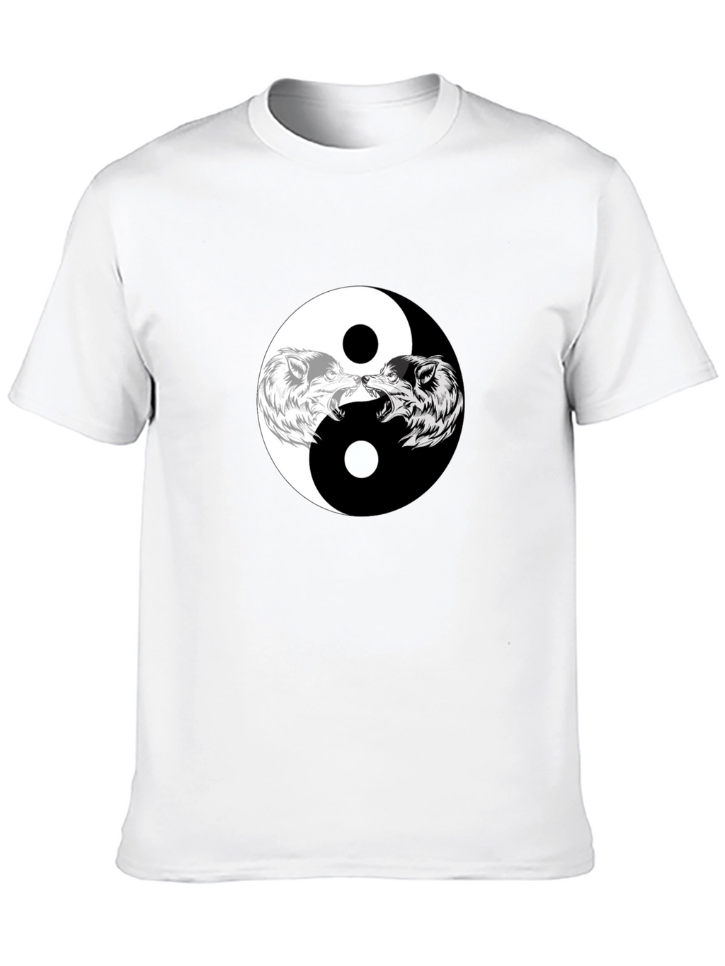 Yin Yang Wolves Graphic Tee - Black