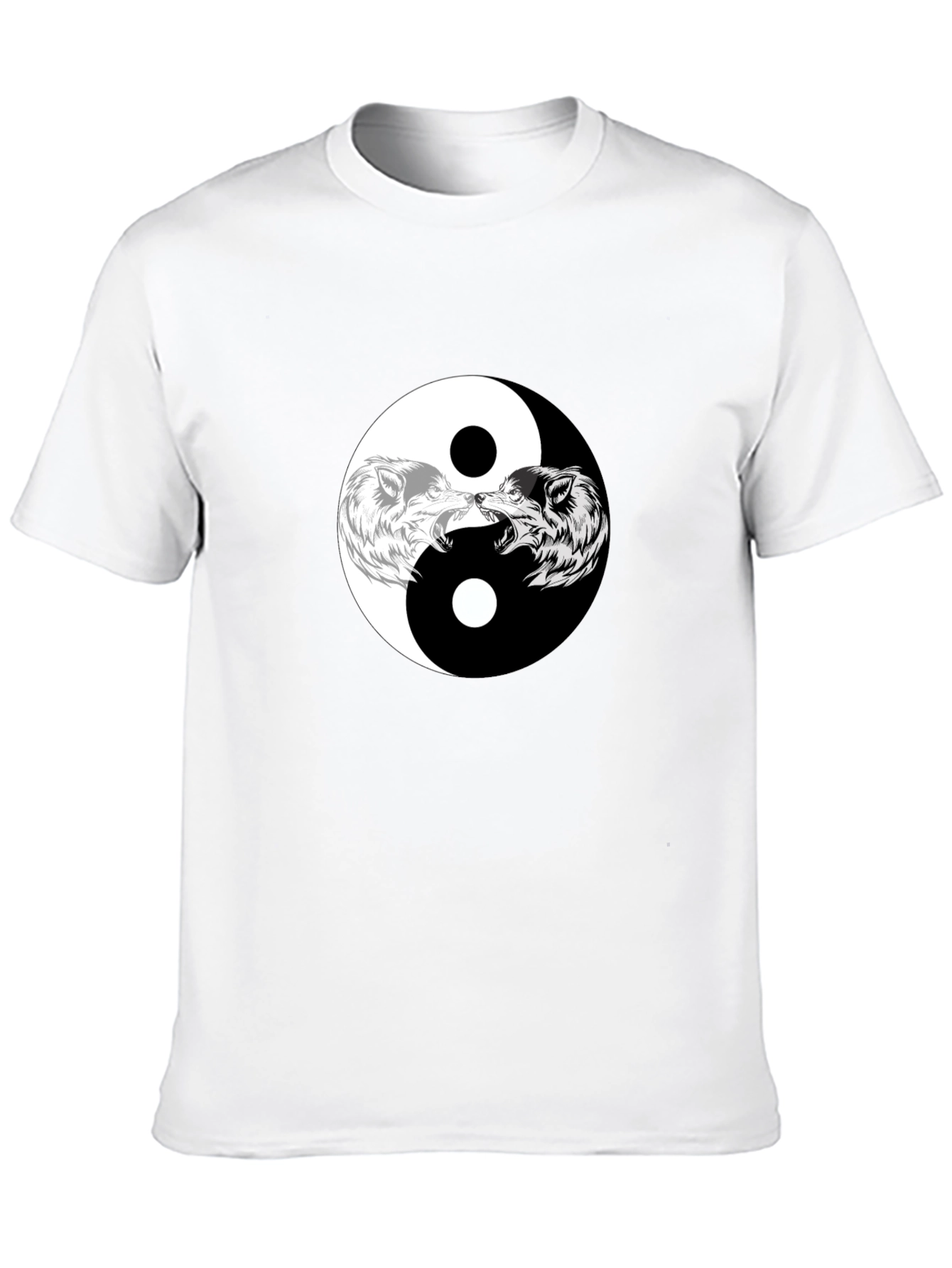 Yin Yang Wolves Graphic Tee - Black