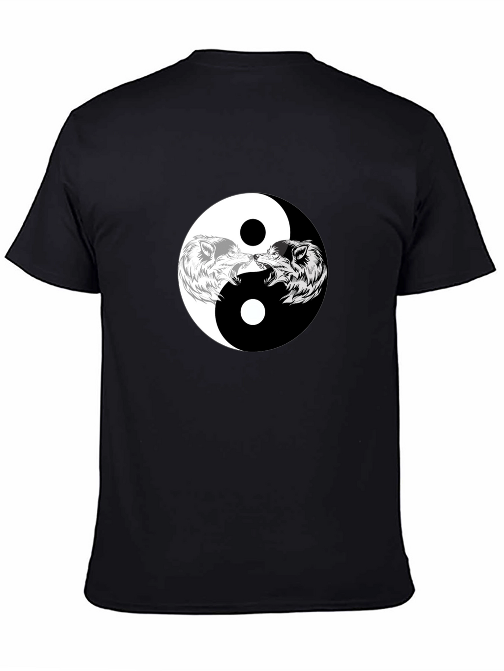 Yin Yang Wolves Graphic Tee - Black