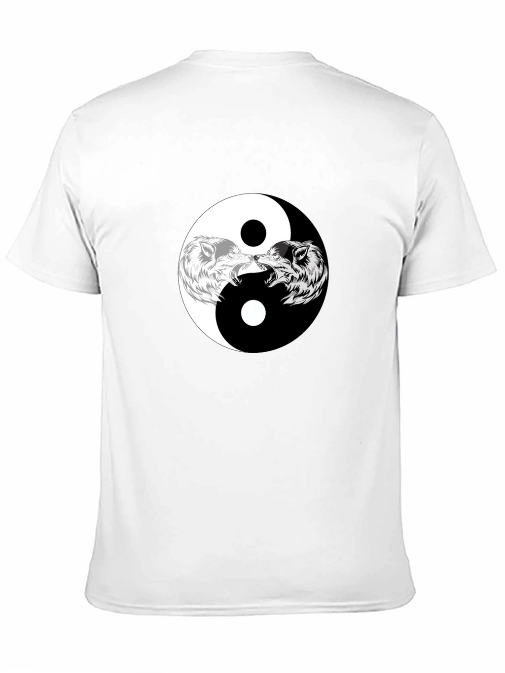 Yin Yang Wolves Graphic Tee - Black