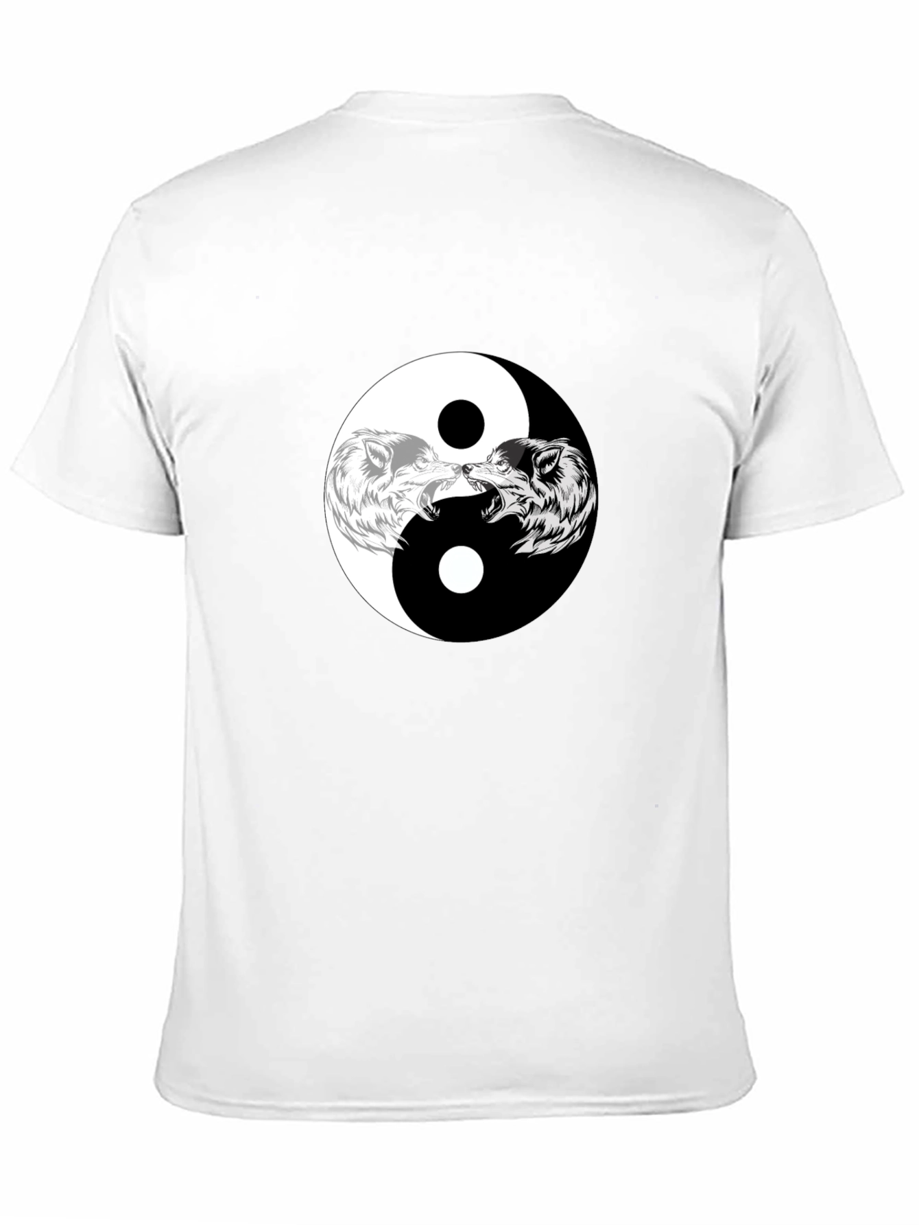 Yin Yang Wolves Graphic Tee - Black